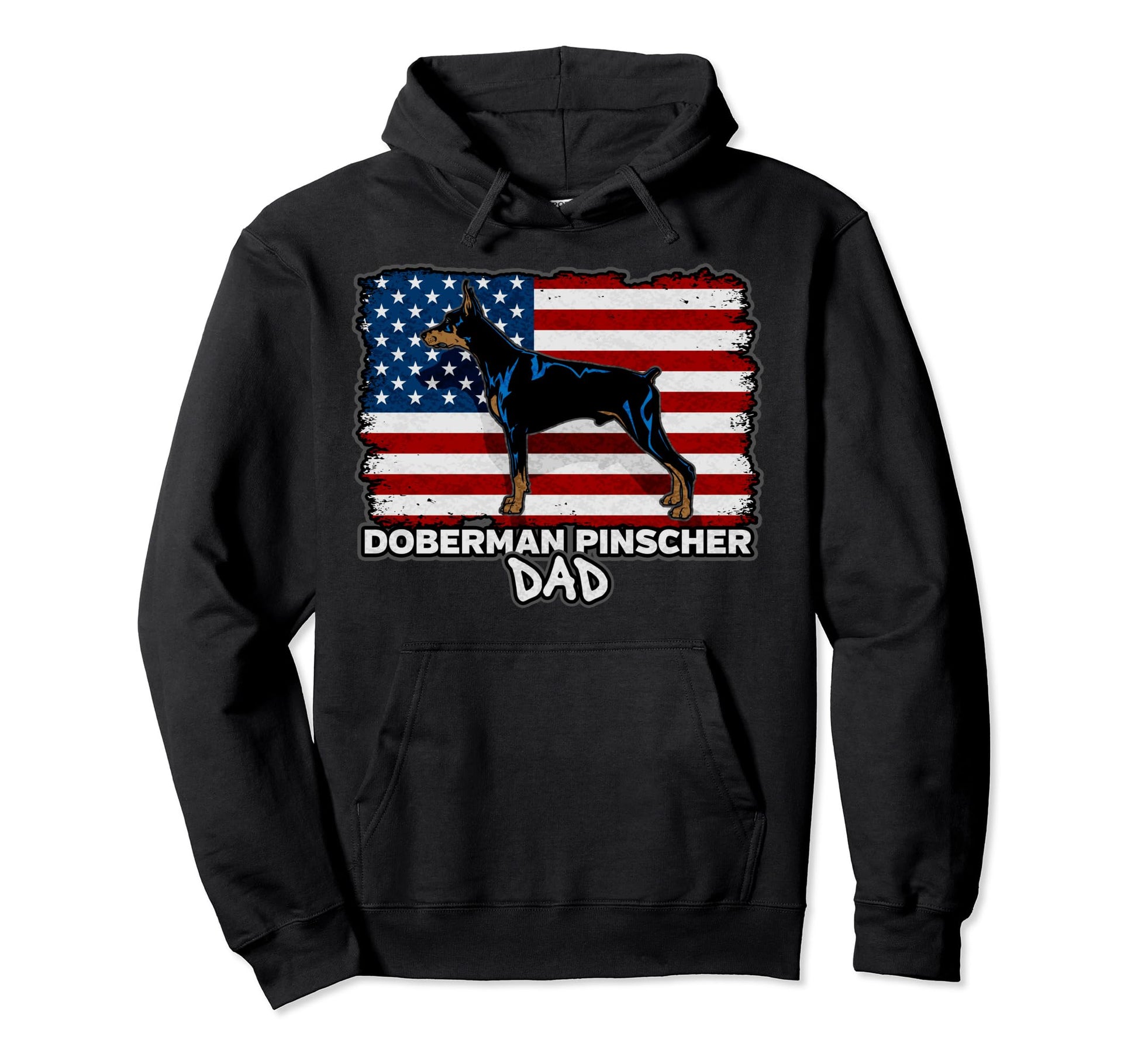 Doberman Pinscher Dog Dad Hoodie - Minimalist Print for Adults - T-Shirt, Sweatshirt, Hoodie