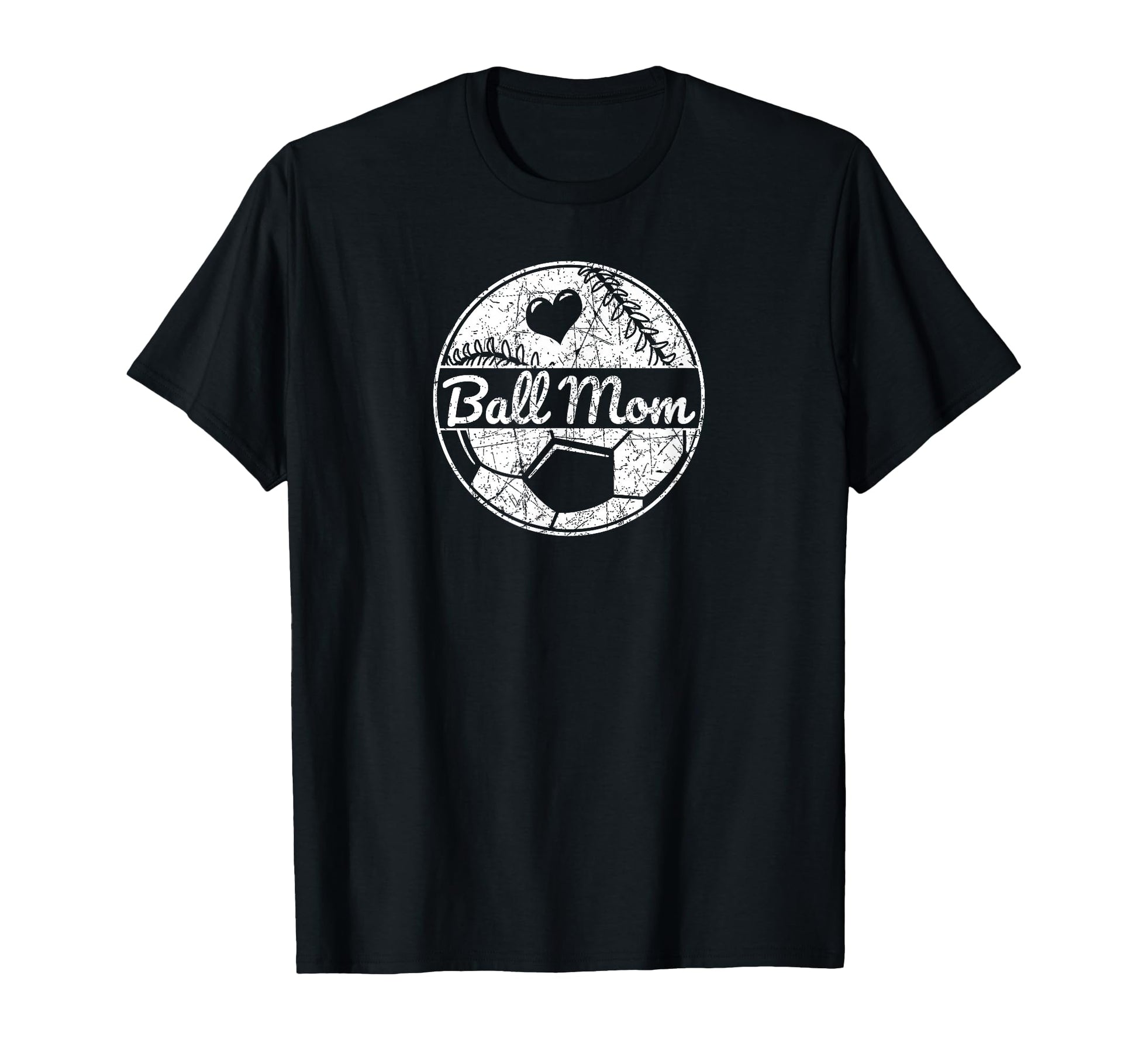 Ball Mom Half Soccer Half Baseball T-Shirt - Casual Everyday Wear Unisex - T-Shirt, Sweatshirt, Hoodie