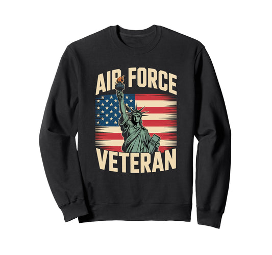 Air Force Veteran Us American Flag Sweatshirt - Graphic Print Men Women - T-Shirt, Sweatshirt, Hoodie