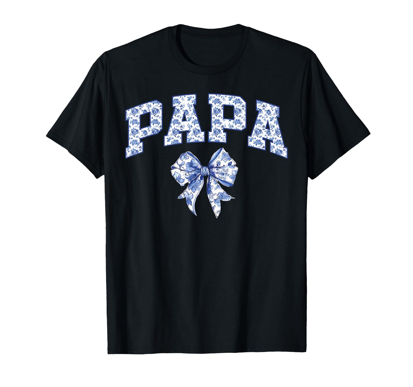 Papa Coquette Toile Blue Bow Floral T-Shirt - Streetwear Style Unisex - T-Shirt, Sweatshirt, Hoodie