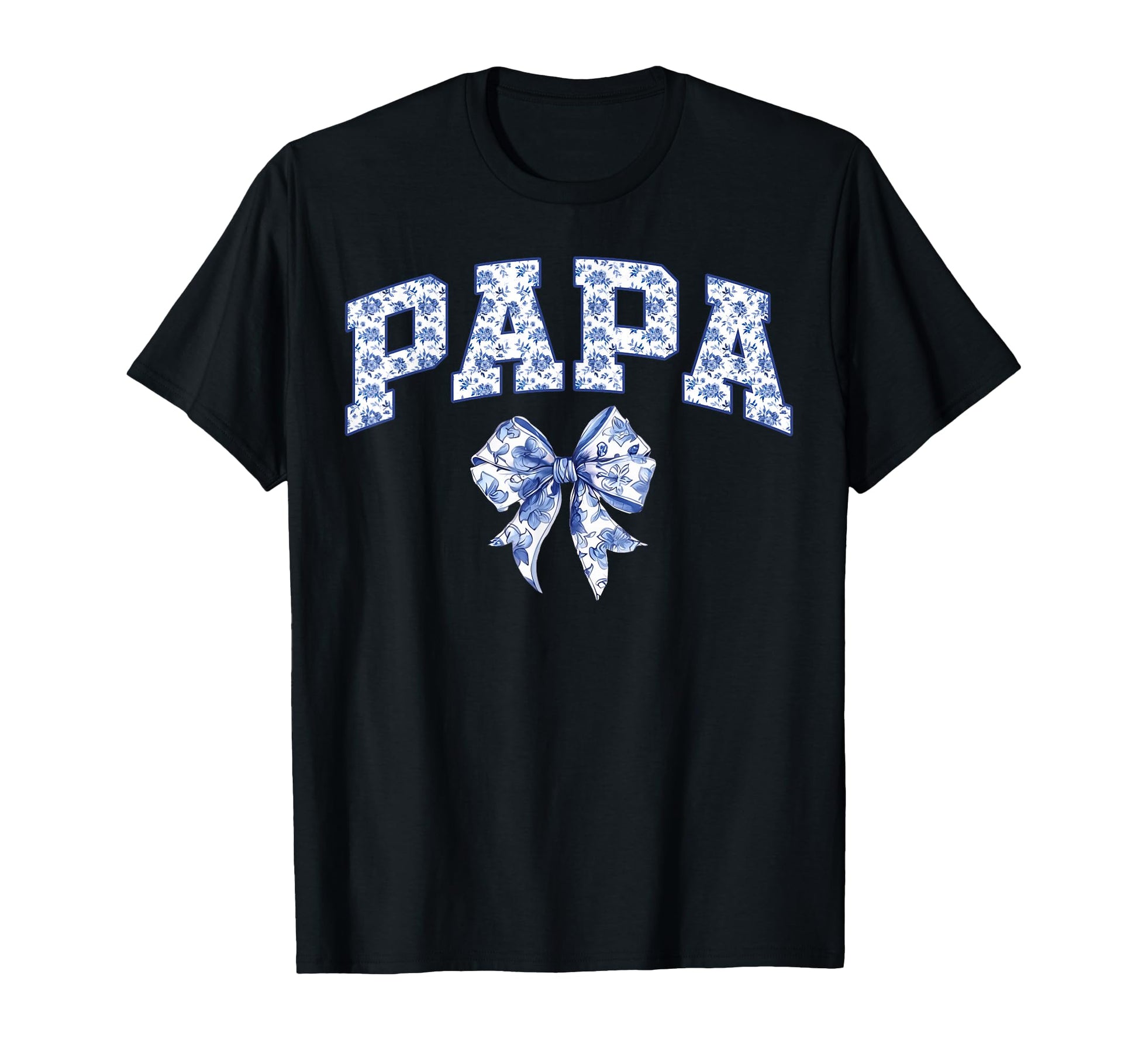 Papa Coquette Toile Blue Bow Floral T-Shirt - Streetwear Style Unisex - T-Shirt, Sweatshirt, Hoodie