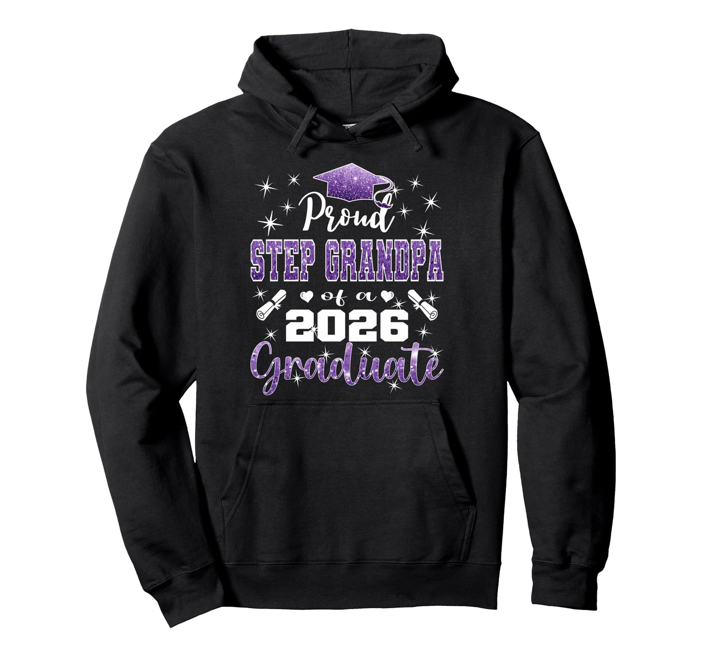 Super Proud Step Grandpa 2026 Graduate Hoodie - Unique Graphic Unisex - T-Shirt, Sweatshirt, Hoodie