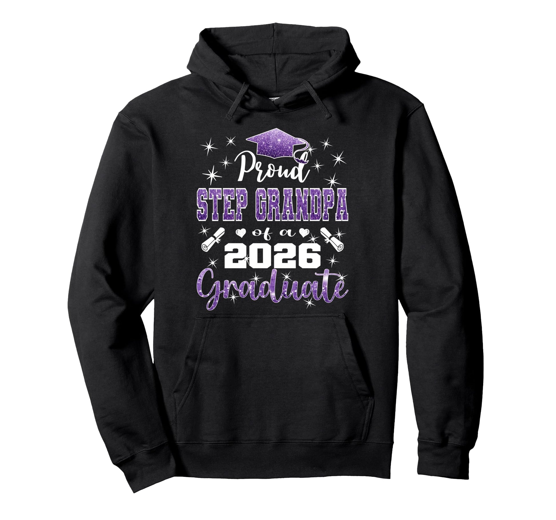 Super Proud Step Grandpa 2026 Graduate Hoodie - Unique Graphic Unisex - T-Shirt, Sweatshirt, Hoodie