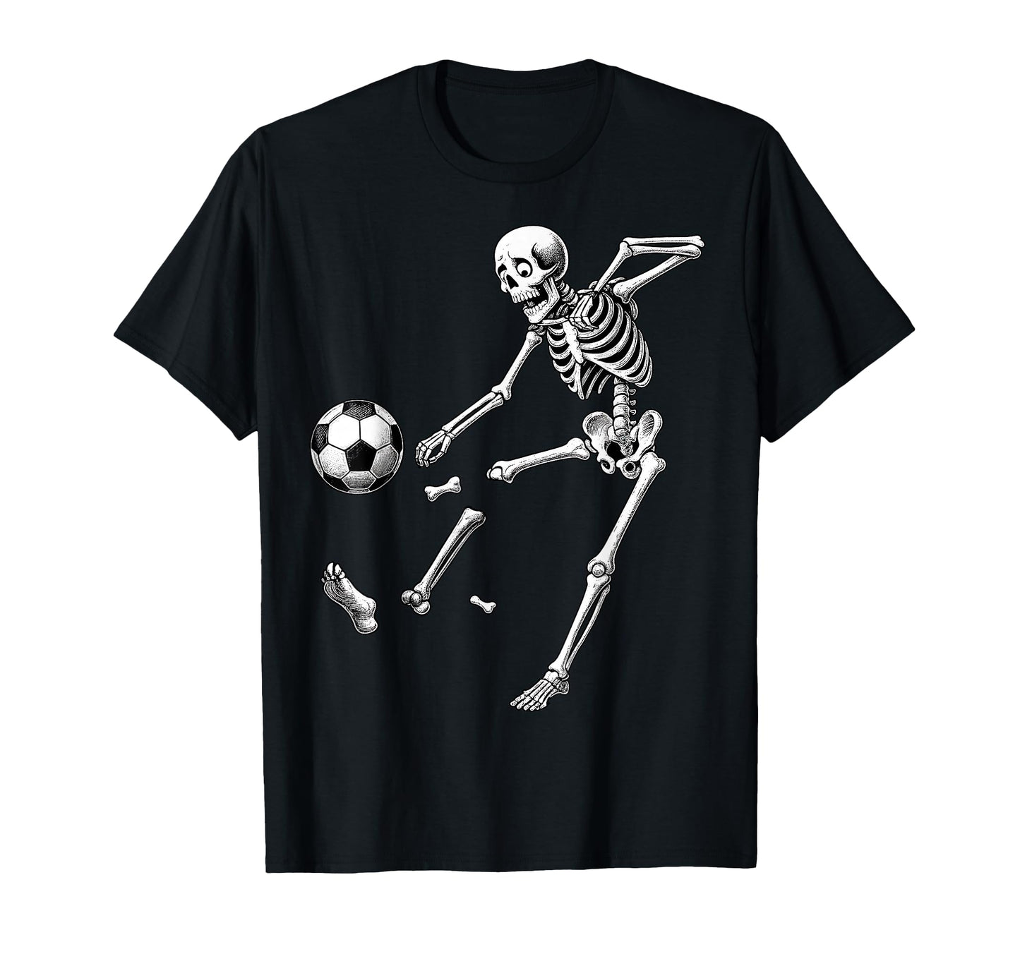 Funny Skeleton Playing Soccer T-Shirt - Casual Everyday Wear Men Women - T-Shirt, Sweatshirt, Hoodie