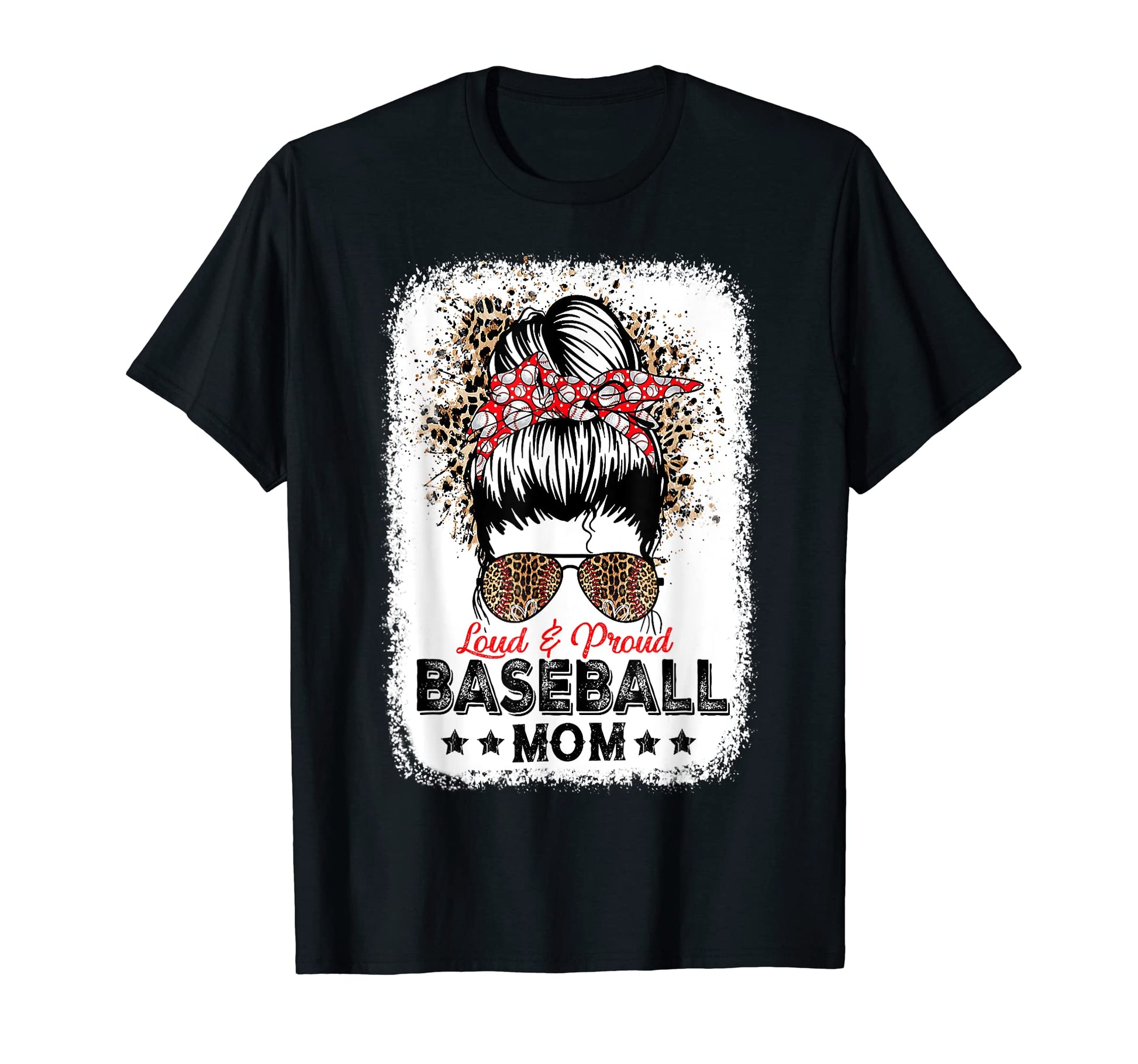 Loud Proud Baseball Mom Life Messy T-Shirt - Minimalist Print for Adults - T-Shirt, Sweatshirt, Hoodie
