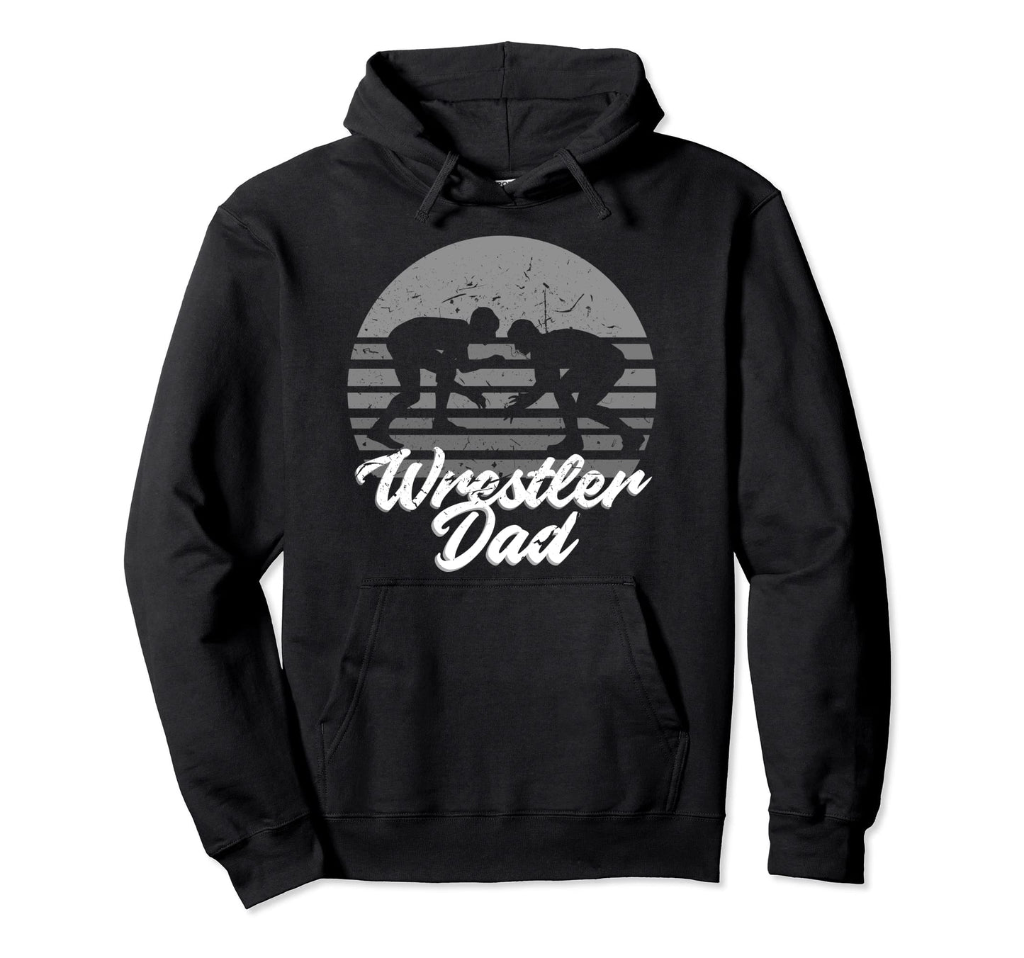 Wrestler Wrestling Dad Distressed Fan Hoodie - Trendy Graphic Unisex - T-Shirt, Sweatshirt, Hoodie