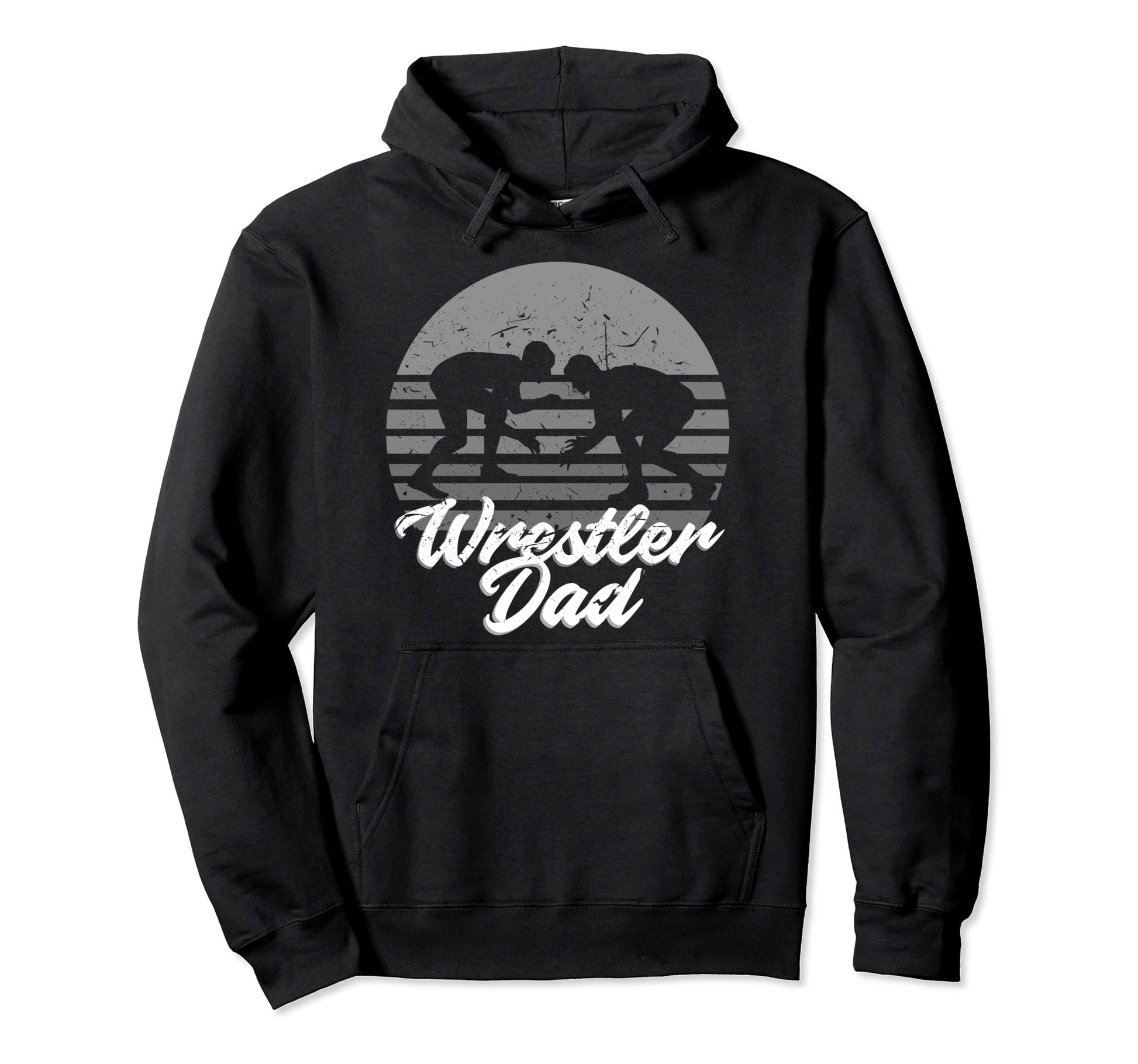 Wrestler Wrestling Dad Distressed Fan Hoodie - Trendy Graphic Unisex - T-Shirt, Sweatshirt, Hoodie