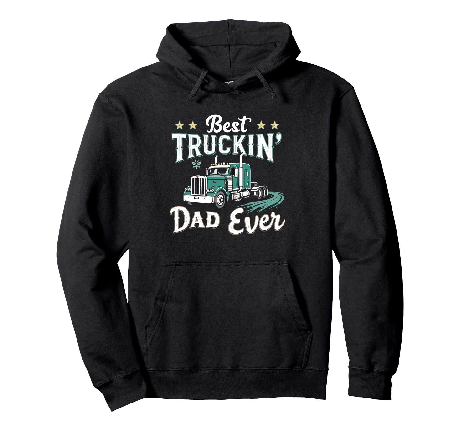 Best Truckin Dad Ever Trucker Dad Hoodie - Graphic Print for Adults - T-Shirt, Sweatshirt, Hoodie