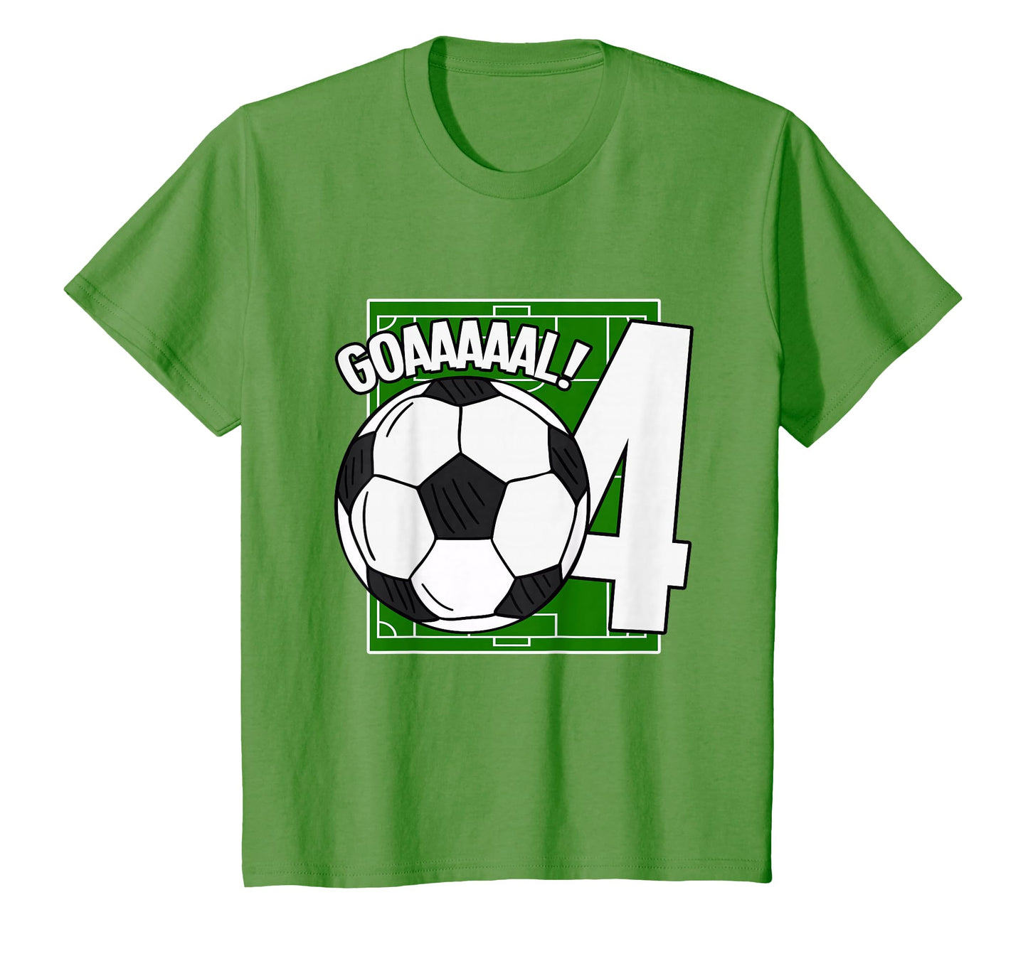 Goaaal 4Th Birthday 4 Year Old Soccer T-Shirt - Minimalist Print Unisex - T-Shirt, Sweatshirt, Hoodie