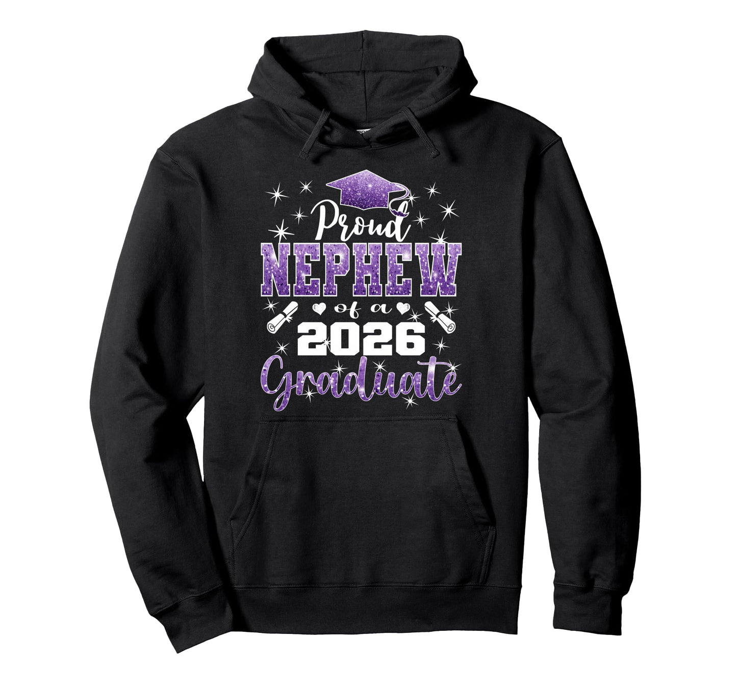 Super Proud Nephew 2026 Graduate Senior Hoodie - Graphic Print Men Women - T-Shirt, Sweatshirt, Hoodie