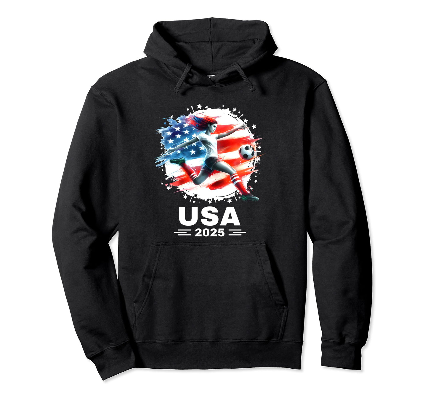 American Flag Soccer Player Soccer 2025 Hoodie - Graphic Print Unisex - T-Shirt, Sweatshirt, Hoodie