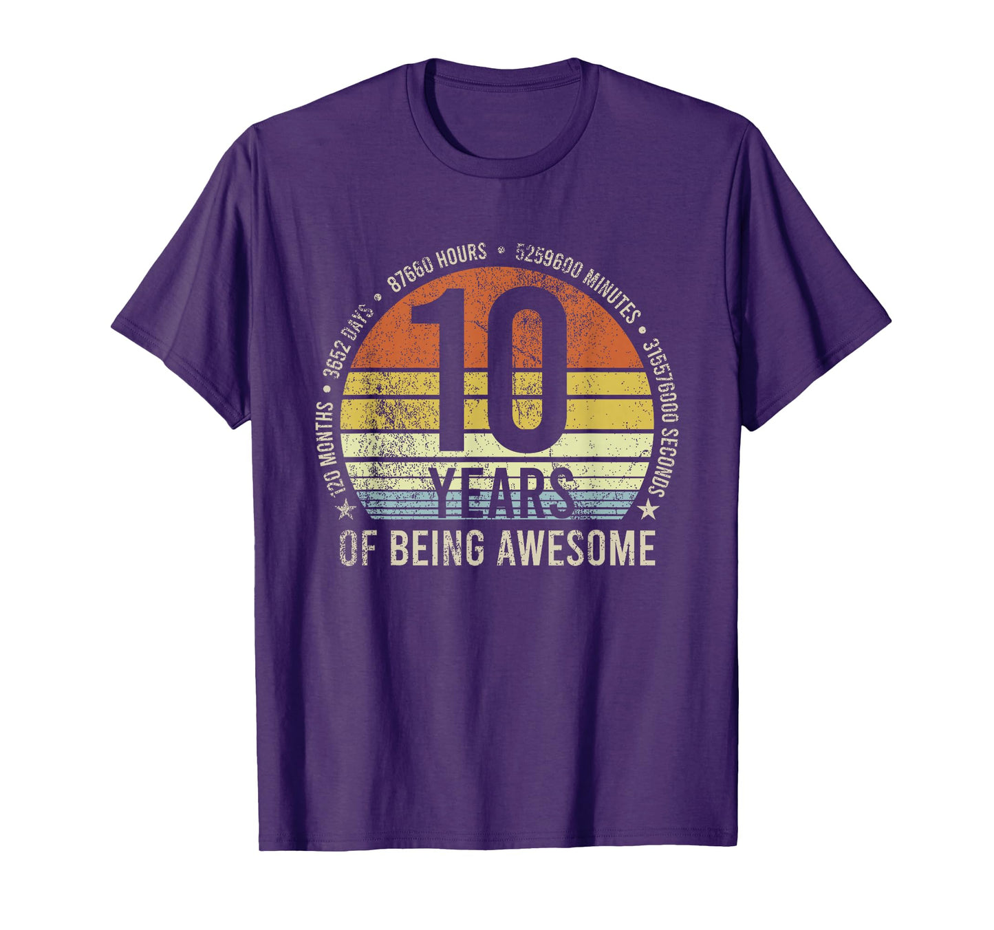 10Th Birthday 120 Months 10 Years Old T-Shirt - Aesthetic Graphic Unisex - T-Shirt, Sweatshirt, Hoodie