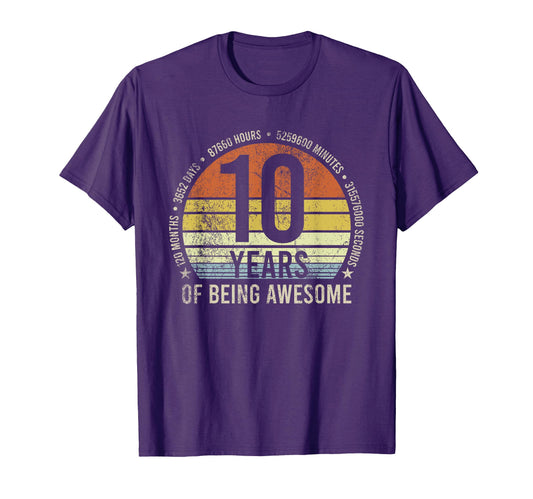 10Th Birthday 120 Months 10 Years Old T-Shirt - Aesthetic Graphic Unisex - T-Shirt, Sweatshirt, Hoodie