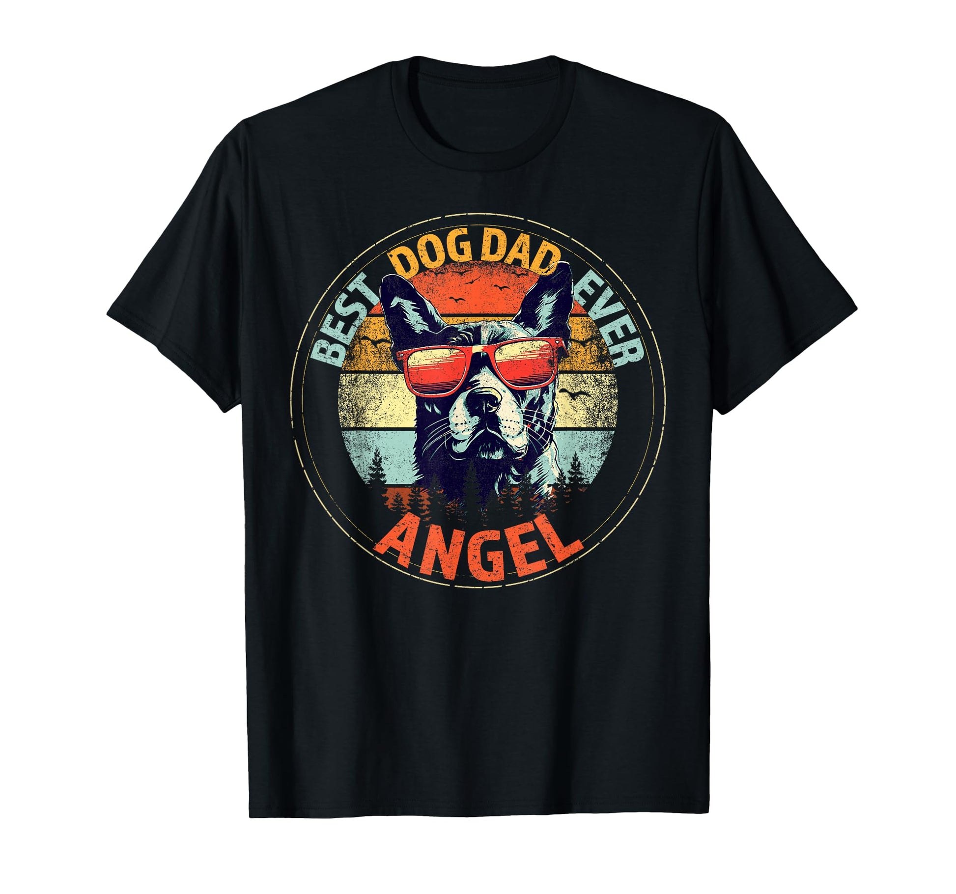 Angel Best Dog Dad Ever Funny Custom T-Shirt - Graphic Print for Adults - T-Shirt, Sweatshirt, Hoodie