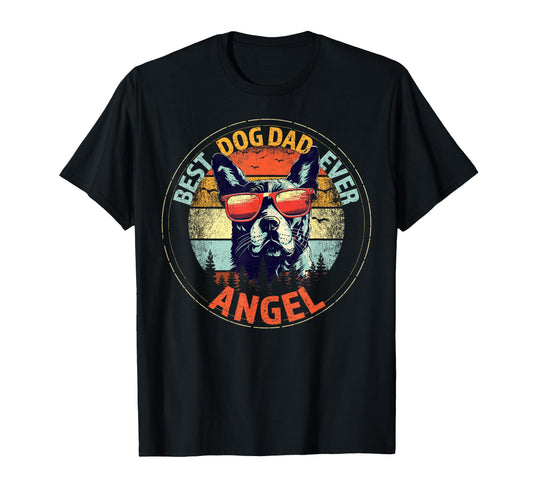 Angel Best Dog Dad Ever Funny Custom T-Shirt - Graphic Print for Adults - T-Shirt, Sweatshirt, Hoodie