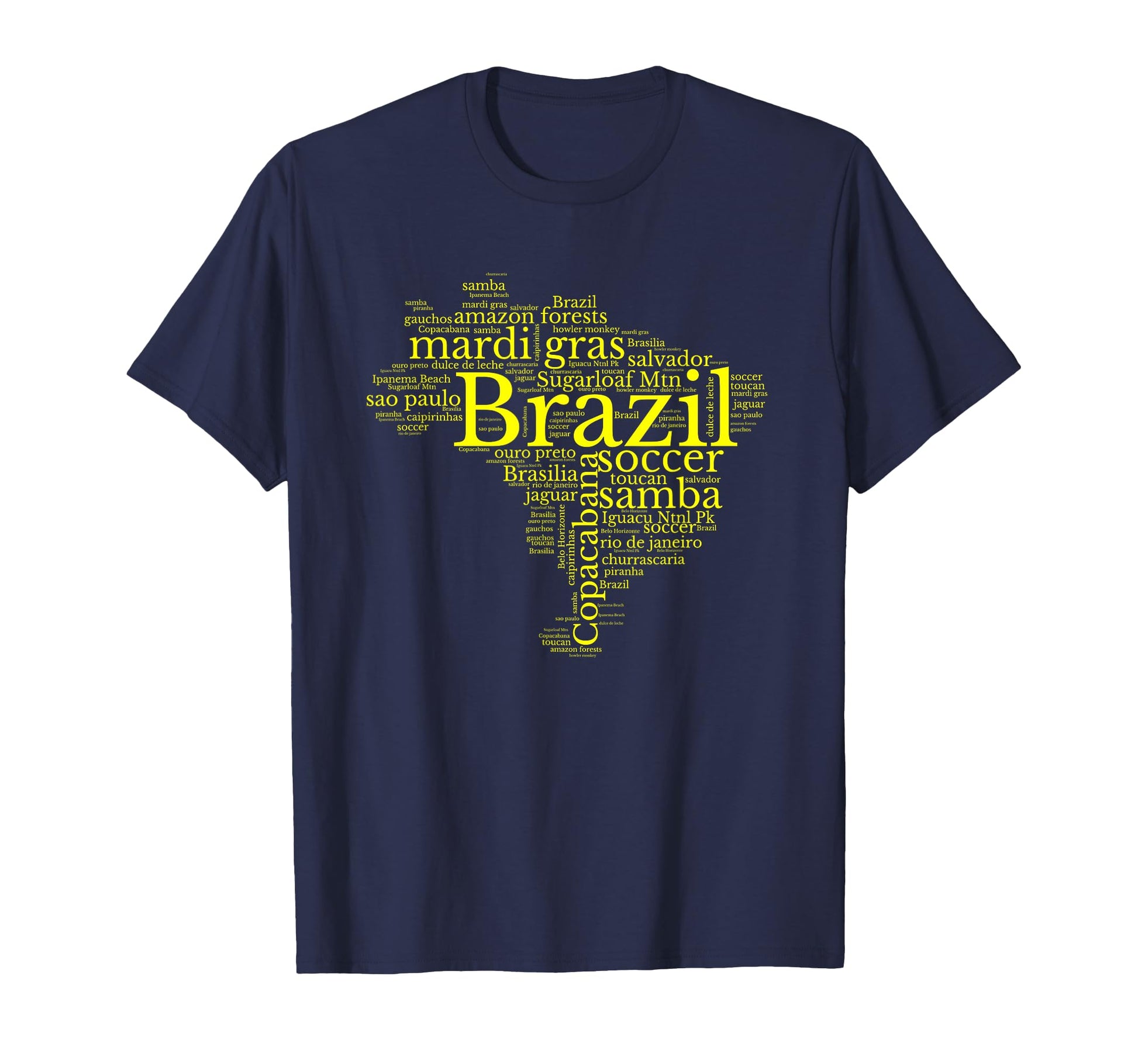 Brazil Map Brazilian Soccer T-Shirt - Custom Art Print Men Women - T-Shirt, Sweatshirt, Hoodie