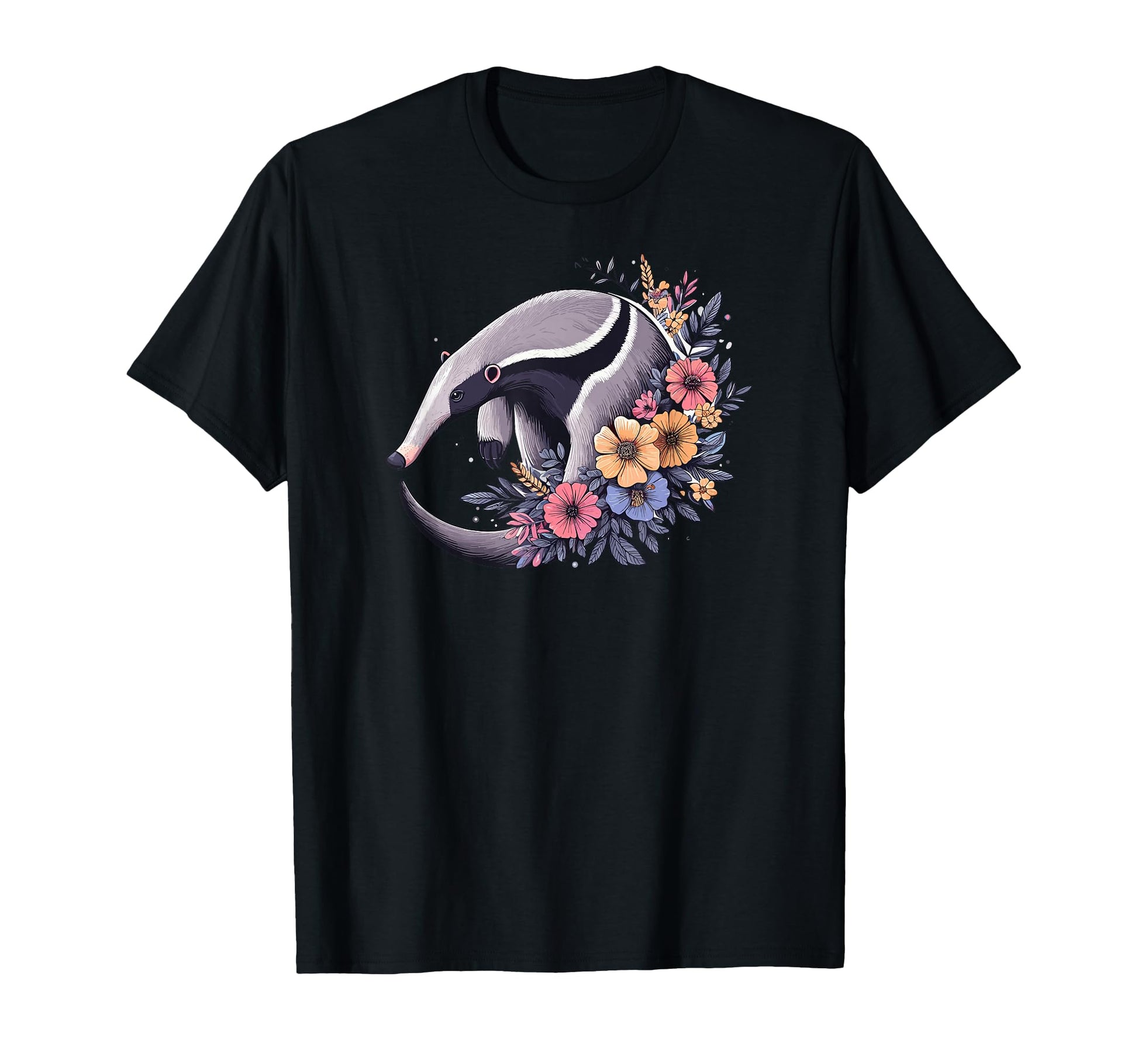 Womens Funny Flowers Floral Anteater Lover T-Shirt - Novelty Apparel Unisex - T-Shirt, Sweatshirt, Hoodie
