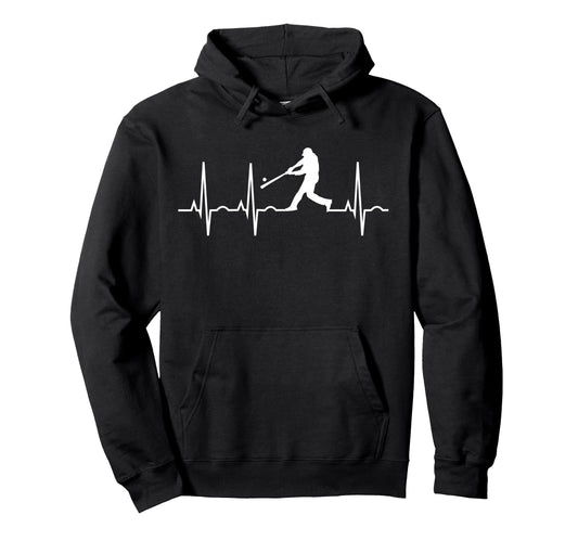 Baseball Baseball Player Heartbeat Sweatshirt - Novelty Apparel for Adults - T-Shirt, Sweatshirt, Hoodie