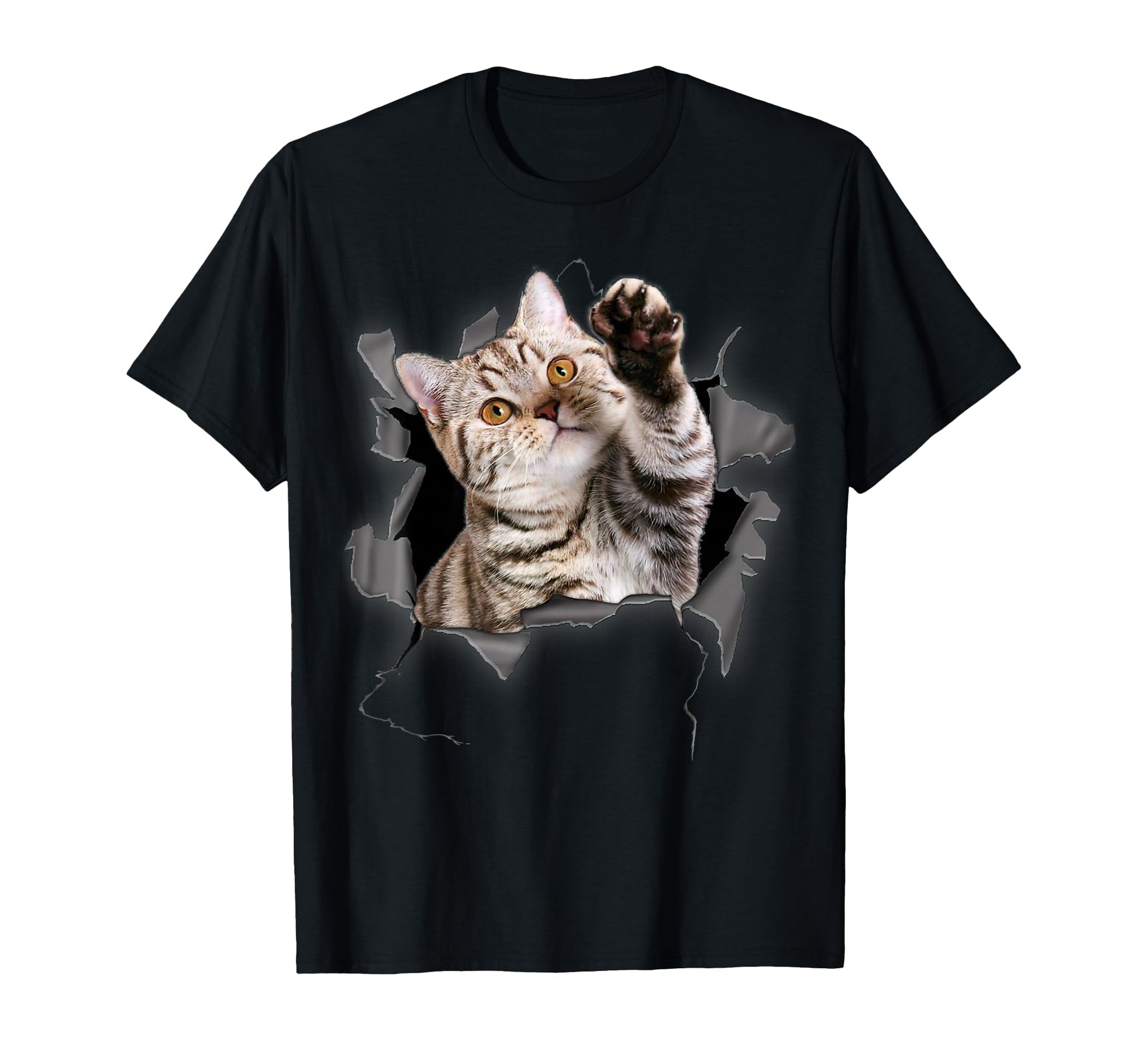 Cat Torn Cloth Funny Cat Lover Cat T-Shirt - Minimalist Print for Adults - T-Shirt, Sweatshirt, Hoodie