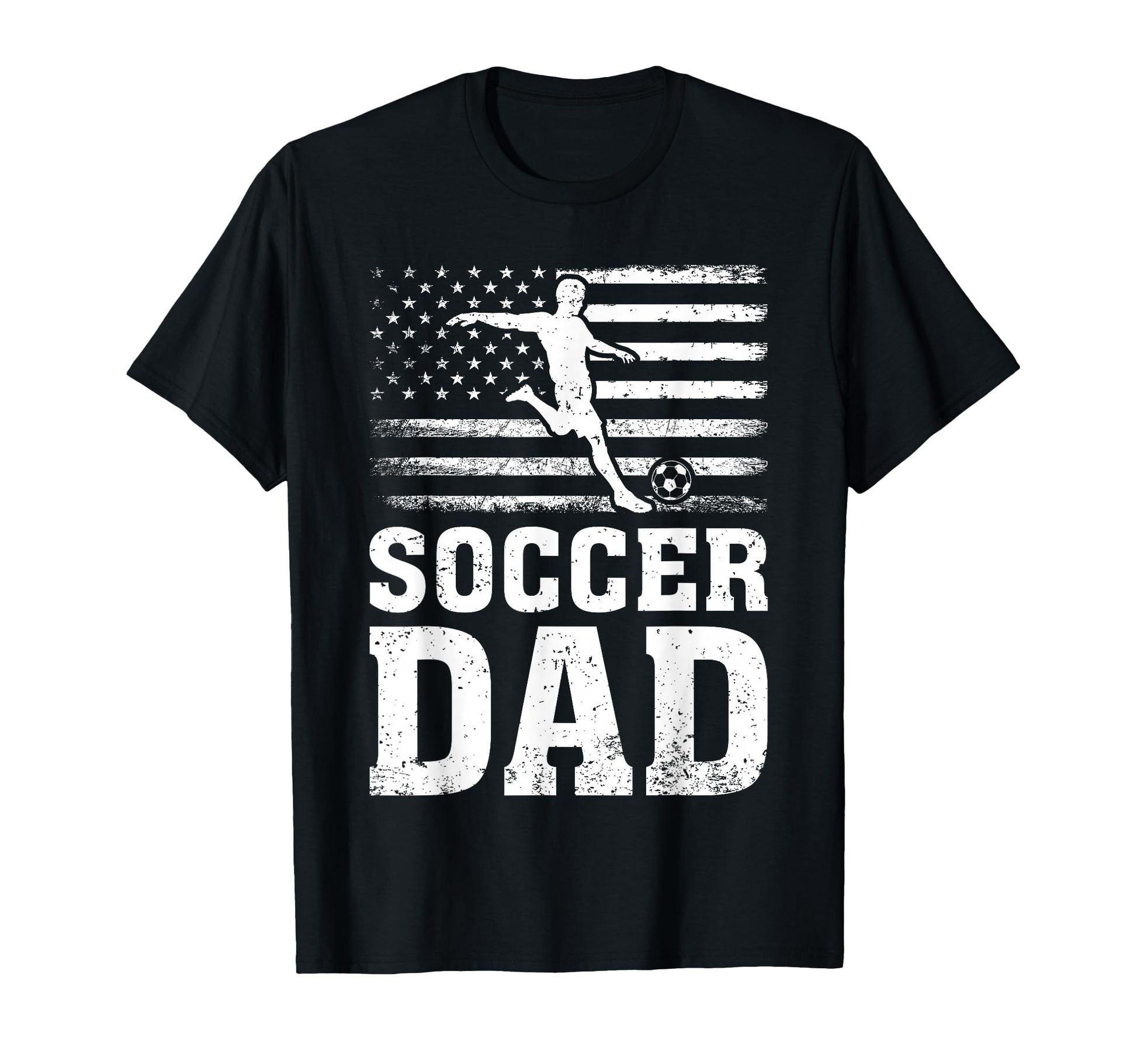 Usa Patriotic American Flag Soccer Dad T-Shirt - Trendy Graphic for Adults - T-Shirt, Sweatshirt, Hoodie