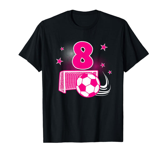 8 Years Old Birthday 8Th Soccer Themed T-Shirt - Unique Graphic Unisex - T-Shirt, Sweatshirt, Hoodie