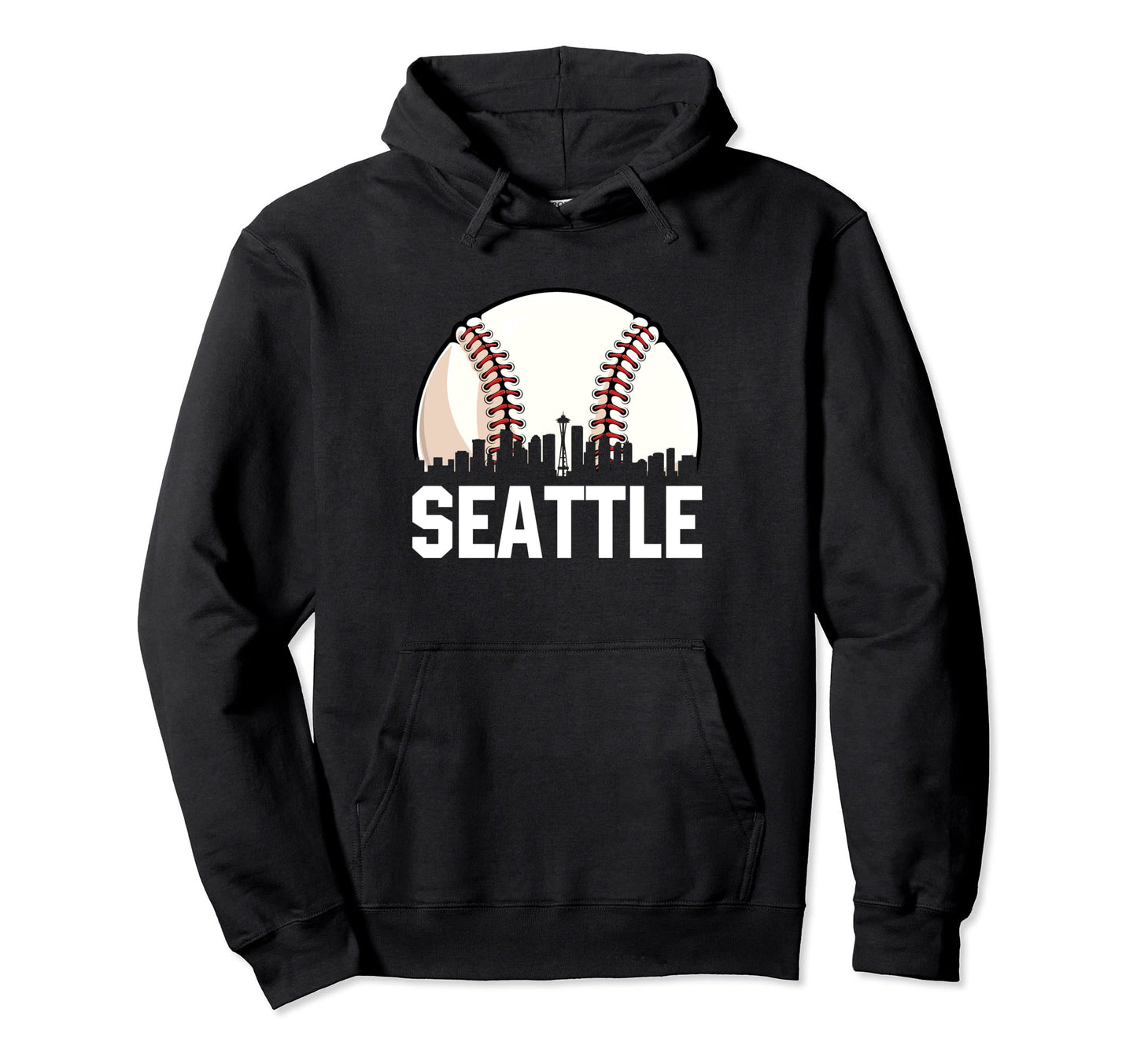 Seattle Cityscape Dad Baseball Lover Hoodie - Custom Art Print Unisex - T-Shirt, Sweatshirt, Hoodie