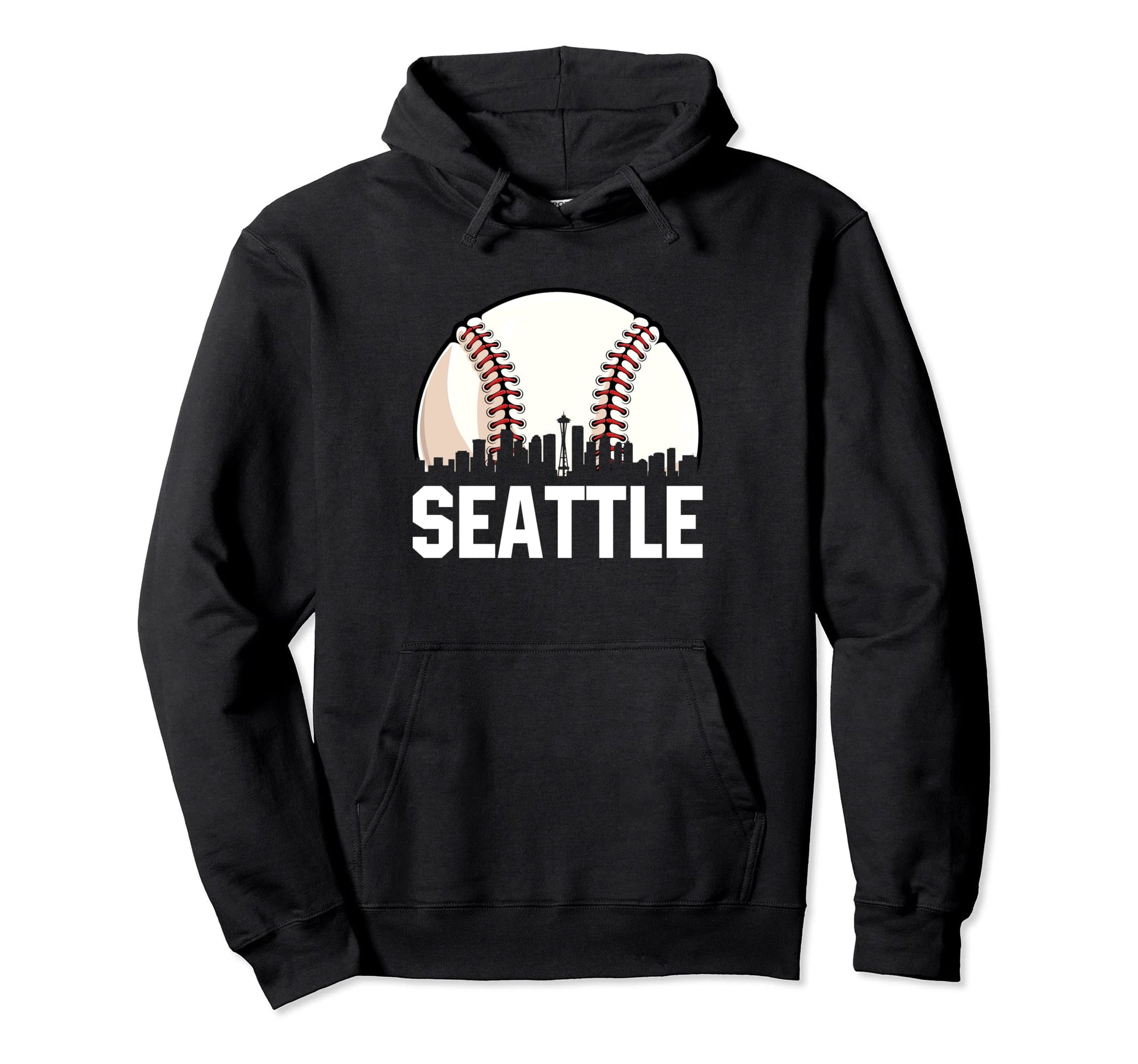 Seattle Cityscape Dad Baseball Lover Hoodie - Custom Art Print Unisex - T-Shirt, Sweatshirt, Hoodie