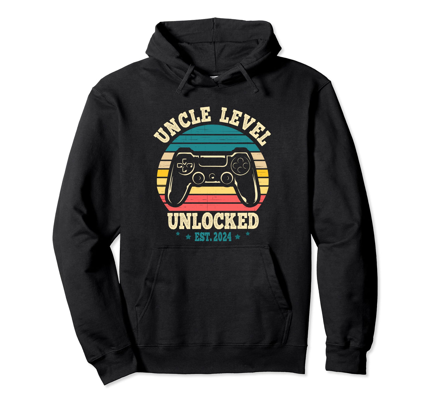 Leveled Up To Uncle 2024 Level Unlocked Hoodie - Graphic Print for Adults - T-Shirt, Sweatshirt, Hoodie