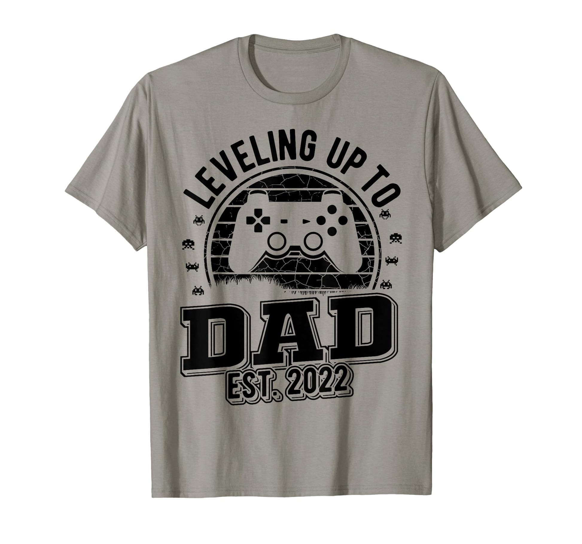 Leveling Up To Dad Est 2022 Gamer T-Shirt - Minimalist Print for Adults - T-Shirt, Sweatshirt, Hoodie