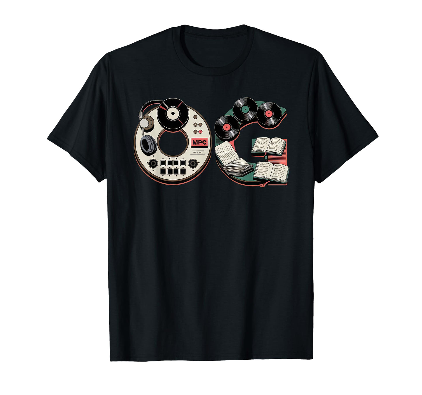 Old School Og Hip Hop Vinyl Cds Tapes 80S T-Shirt - Graphic Print Unisex - T-Shirt, Sweatshirt, Hoodie