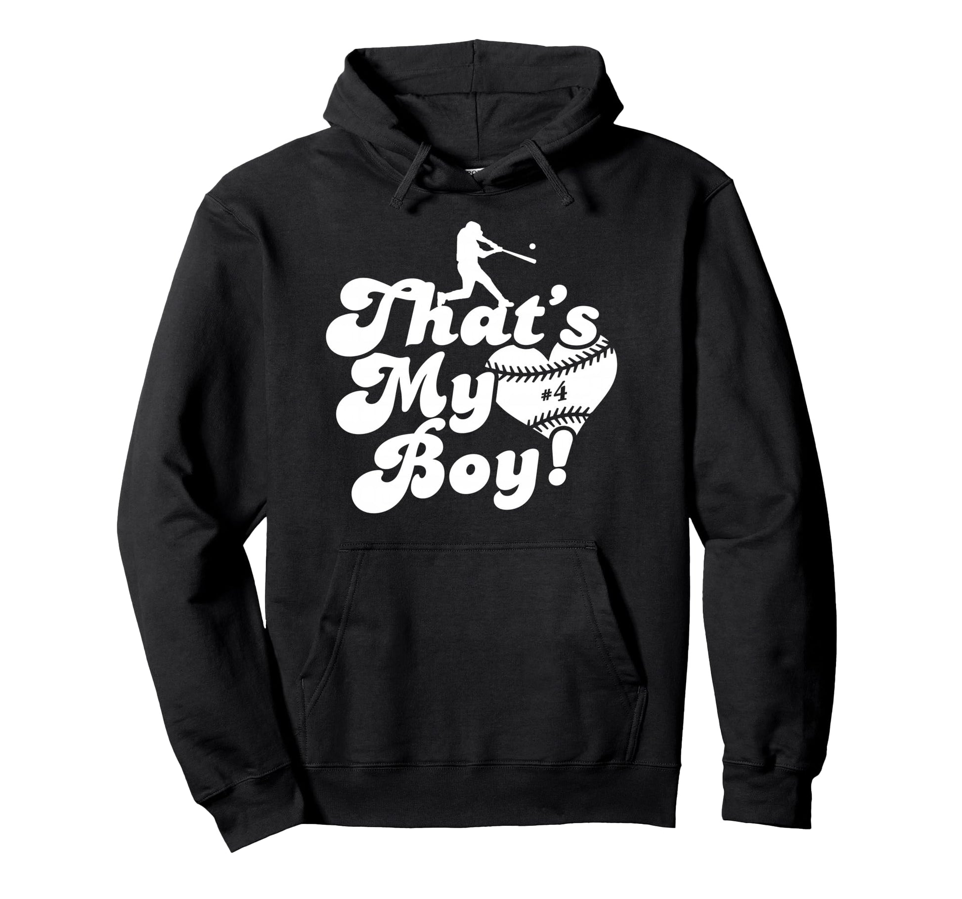 Thats My 4 Baseball Mom Baseball Dad Hoodie - Trendy Graphic for Adults - T-Shirt, Sweatshirt, Hoodie