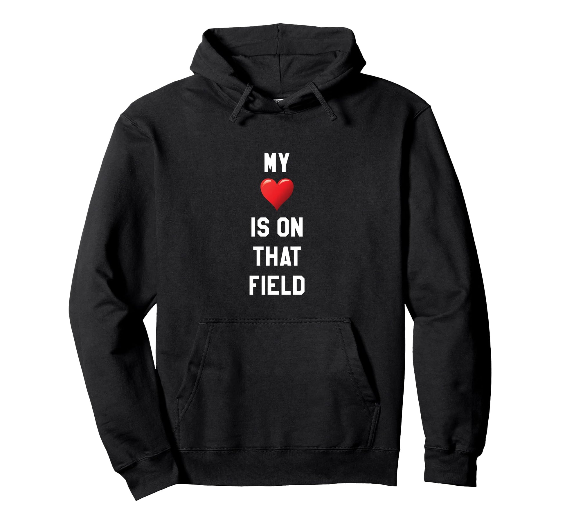 My Heart Is That Field Sports Parent Hoodie - Unique Graphic for Adults - T-Shirt, Sweatshirt, Hoodie