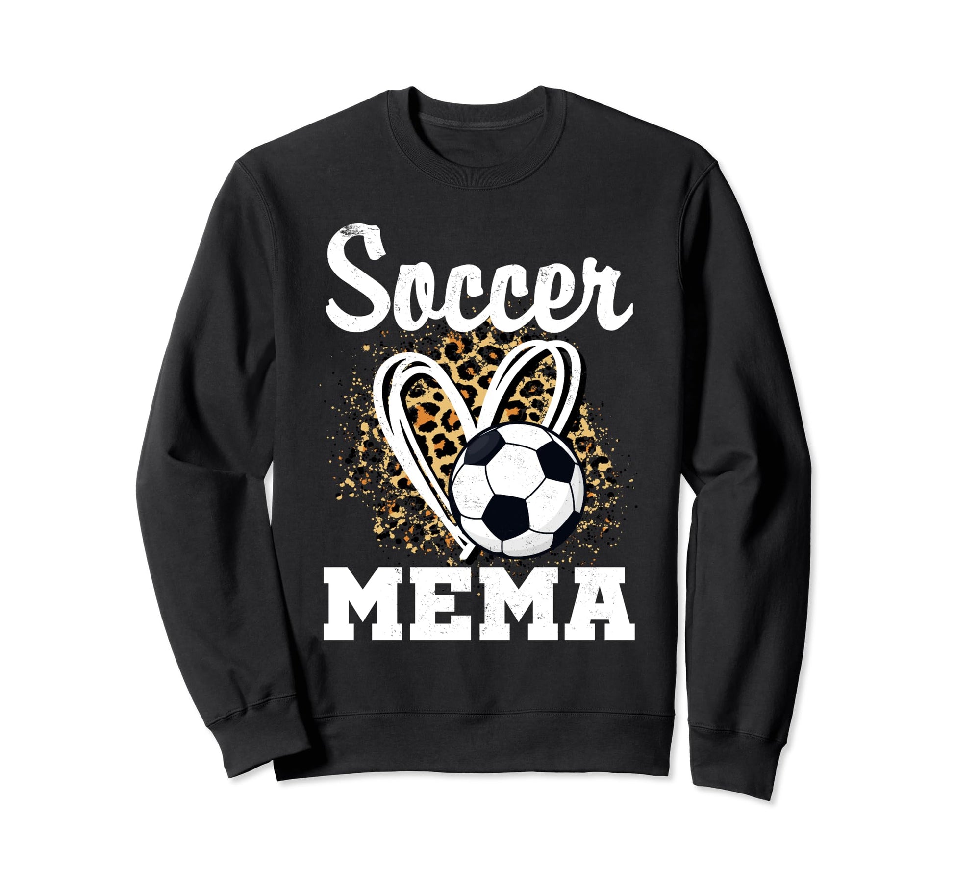 Soccer Mema Leopard Heart Sweatshirt - Custom Art Print for Adults - T-Shirt, Sweatshirt, Hoodie