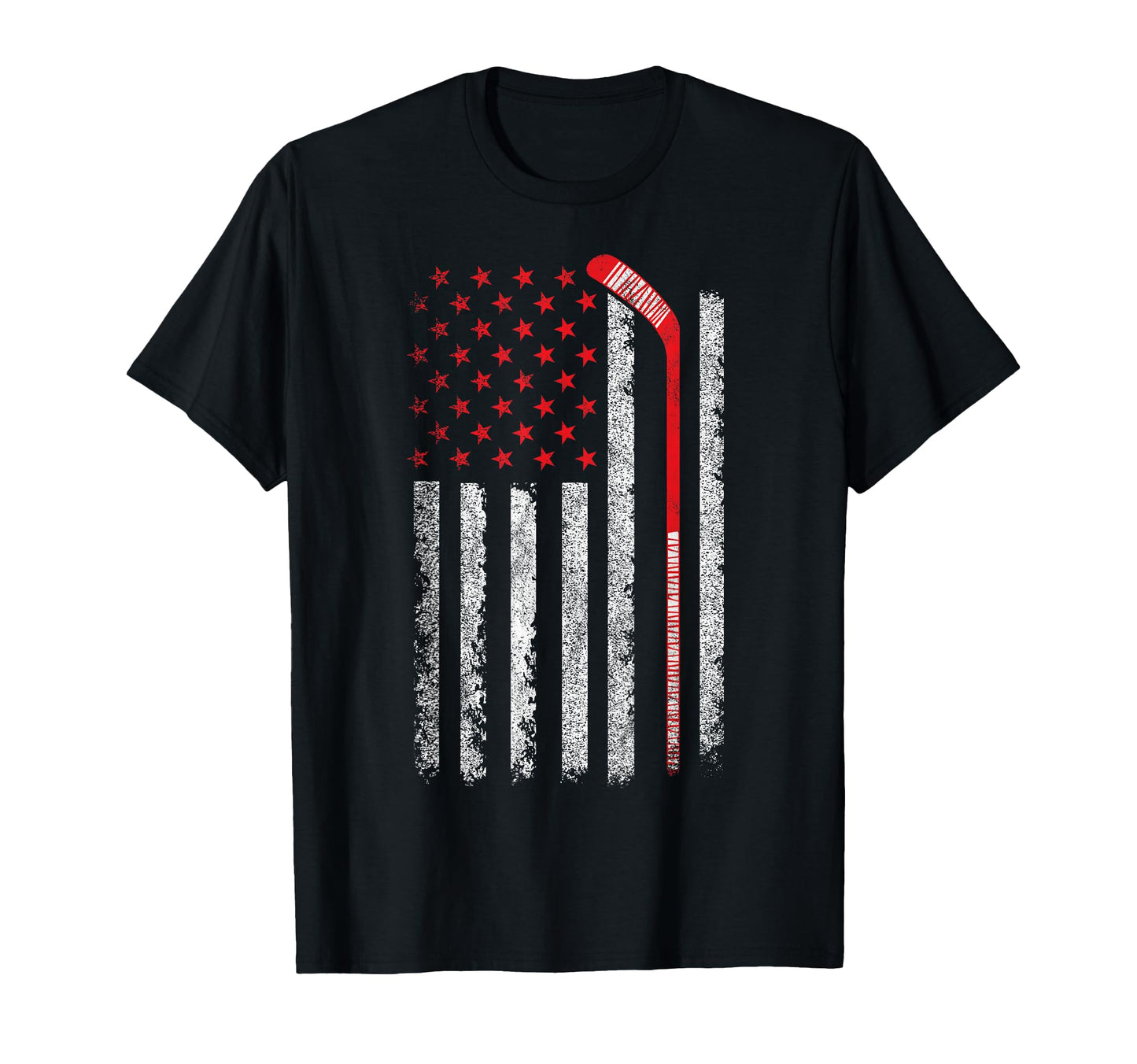 Patriotic American Flag Ice Hockey Player T-Shirt - Unique Graphic Unisex - T-Shirt, Sweatshirt, Hoodie