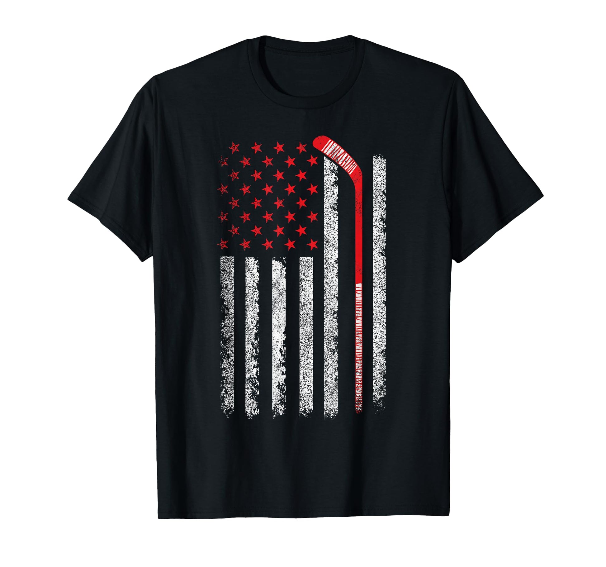 Patriotic American Flag Ice Hockey Player T-Shirt - Unique Graphic Unisex - T-Shirt, Sweatshirt, Hoodie