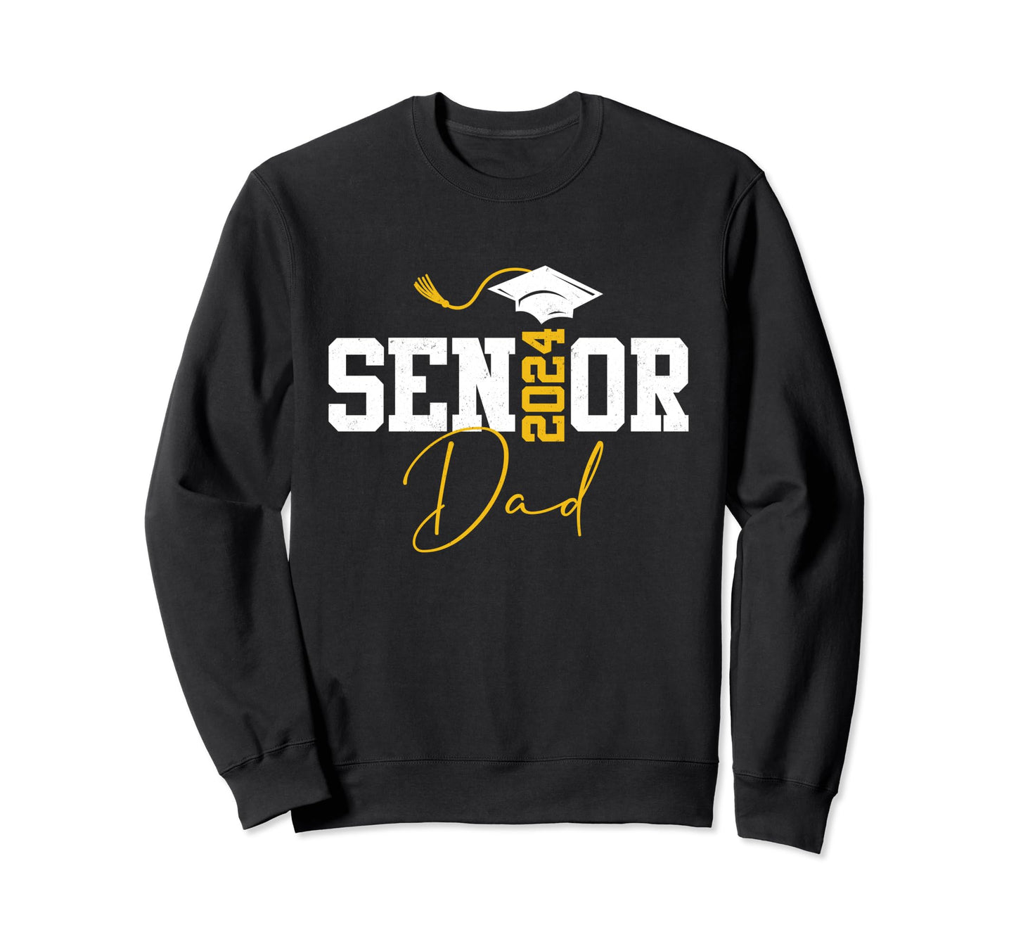 Senior Dad 2024 Graduation Class Sweatshirt - Custom Art Print for Adults - T-Shirt, Sweatshirt, Hoodie