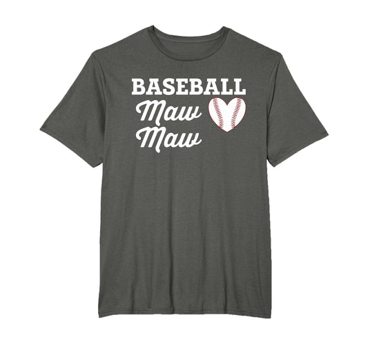 Baseball Maw Maw Love Heart Baseball T-Shirt - Trendy Graphic for Adults - T-Shirt, Sweatshirt, Hoodie