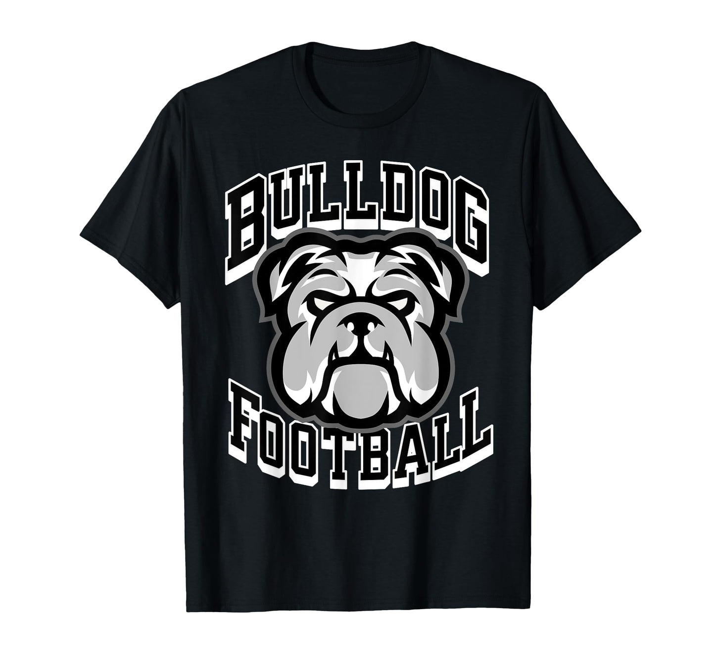 Bulldogs Football Game Day Mom Dad Black T-Shirt - Custom Art Print Unisex - T-Shirt, Sweatshirt, Hoodie