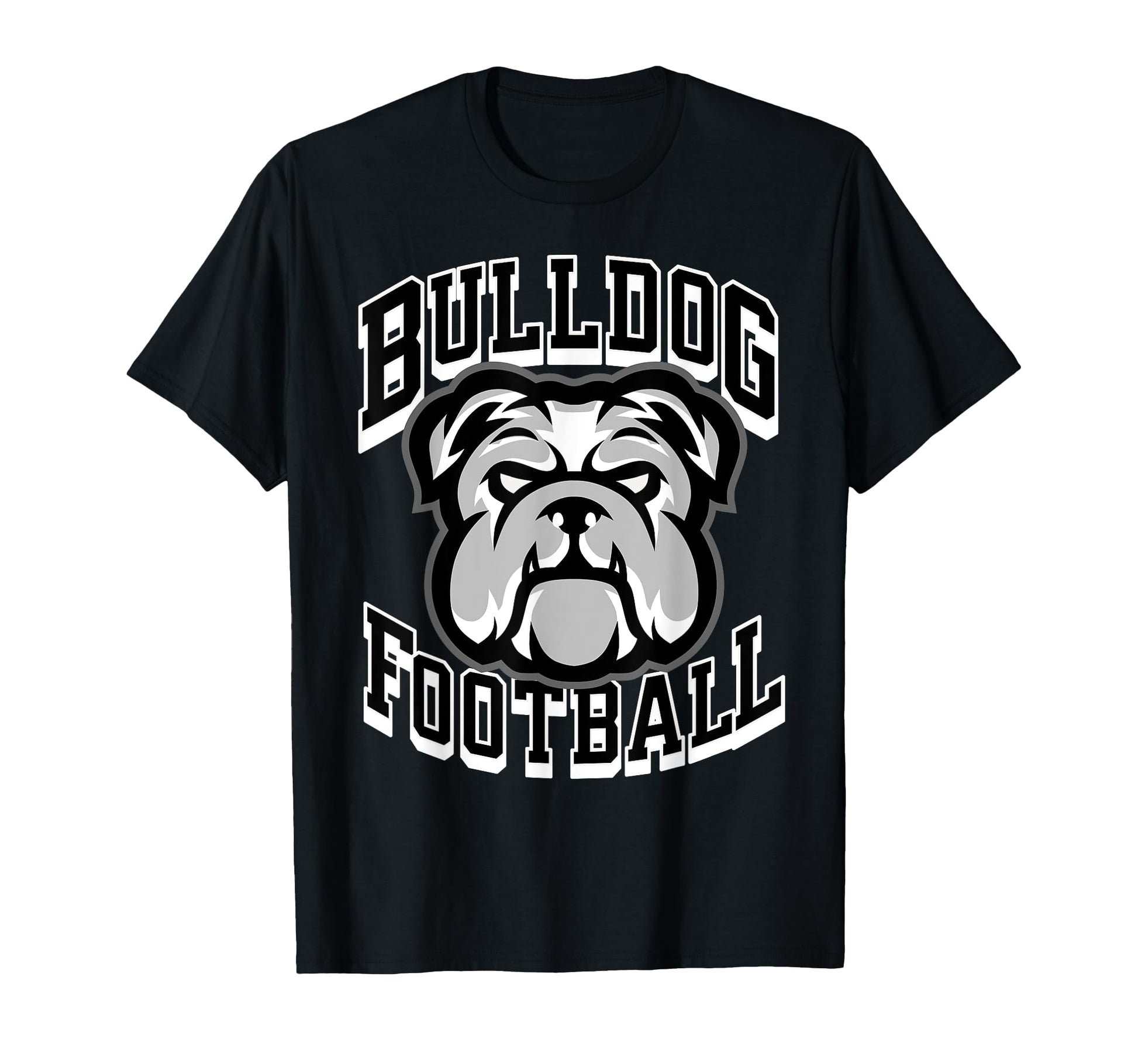 Bulldogs Football Game Day Mom Dad Black T-Shirt - Custom Art Print Unisex - T-Shirt, Sweatshirt, Hoodie