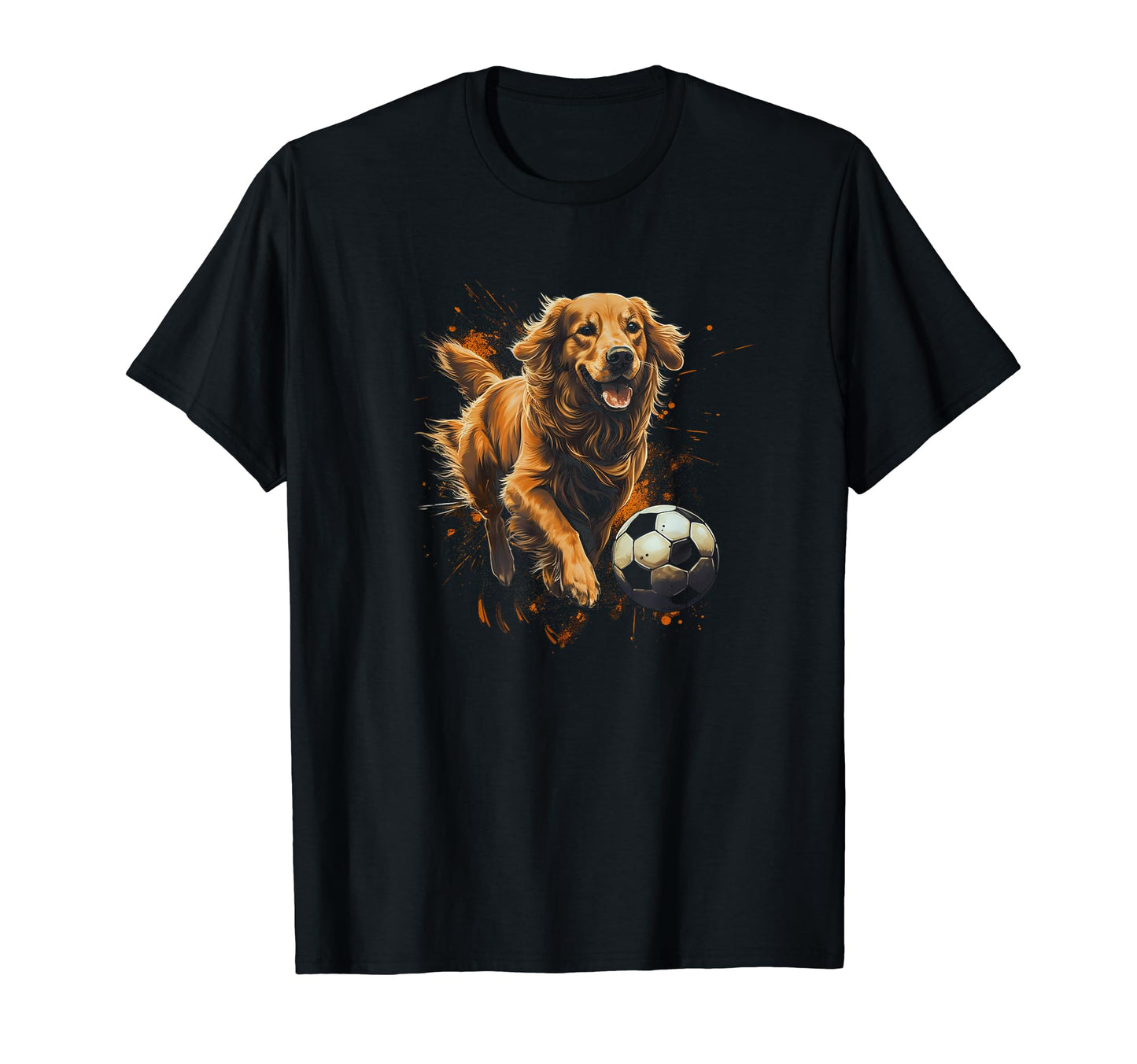 Golden Retriever Playing Soccer T-Shirt - Fun Novelty Design Men Women - T-Shirt, Sweatshirt, Hoodie