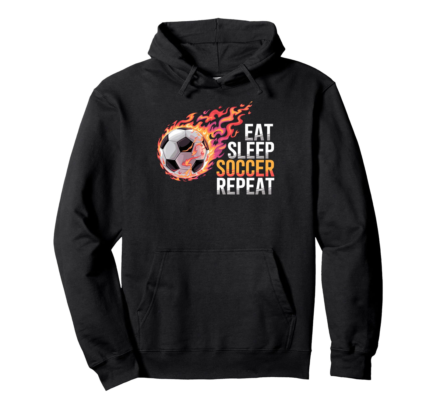 Eat Sleep Soccer Repet Goalie Player Hoodie - Trendy Graphic for Adults - T-Shirt, Sweatshirt, Hoodie
