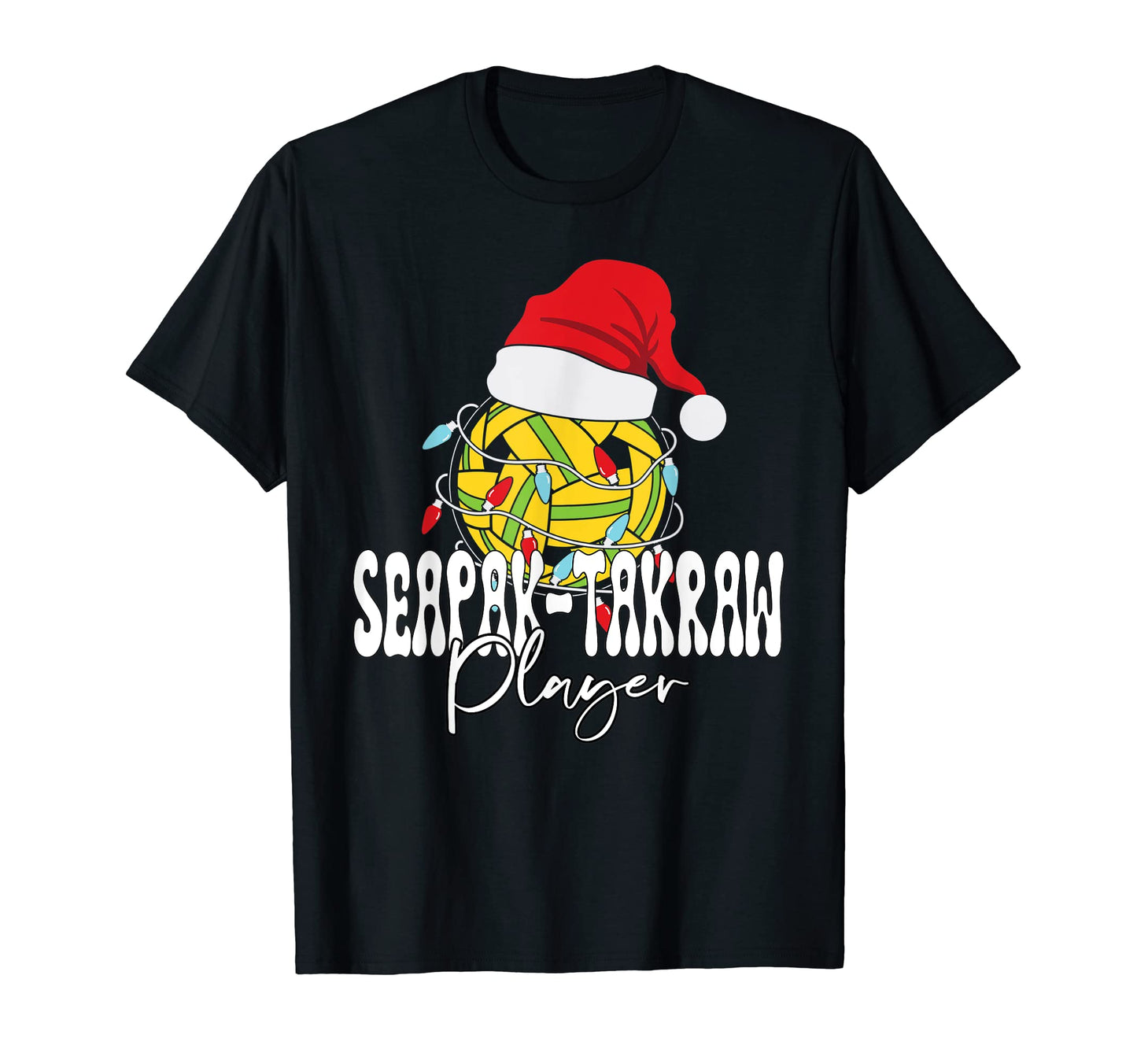 Funny Santas Hat Seapak Takraw T-Shirt - Aesthetic Graphic for Adults - T-Shirt, Sweatshirt, Hoodie