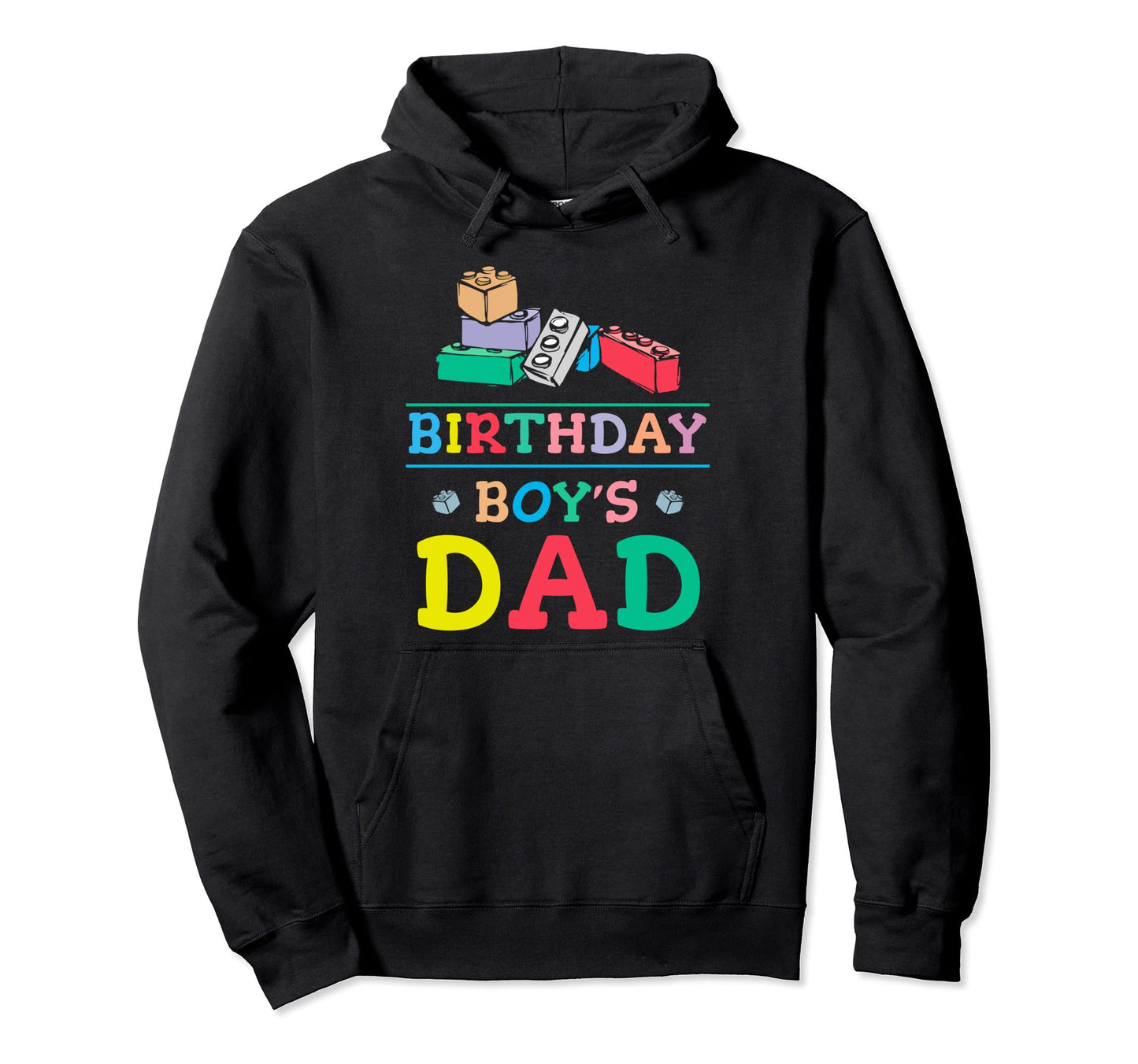Birthday Dad Building Blocks Hoodie - Graphic Print Men Women - T-Shirt, Sweatshirt, Hoodie