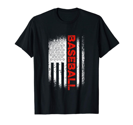 Baseball American Flag Baseball T-Shirt - Casual Everyday Wear for Adults - T-Shirt, Sweatshirt, Hoodie