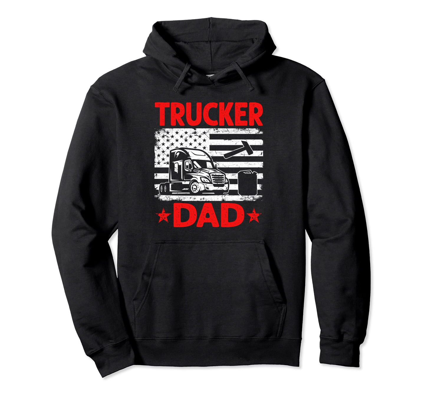 Distressed Usa Flag Trucker Dad Patriotic Hoodie - Minimalist Print Unisex - T-Shirt, Sweatshirt, Hoodie