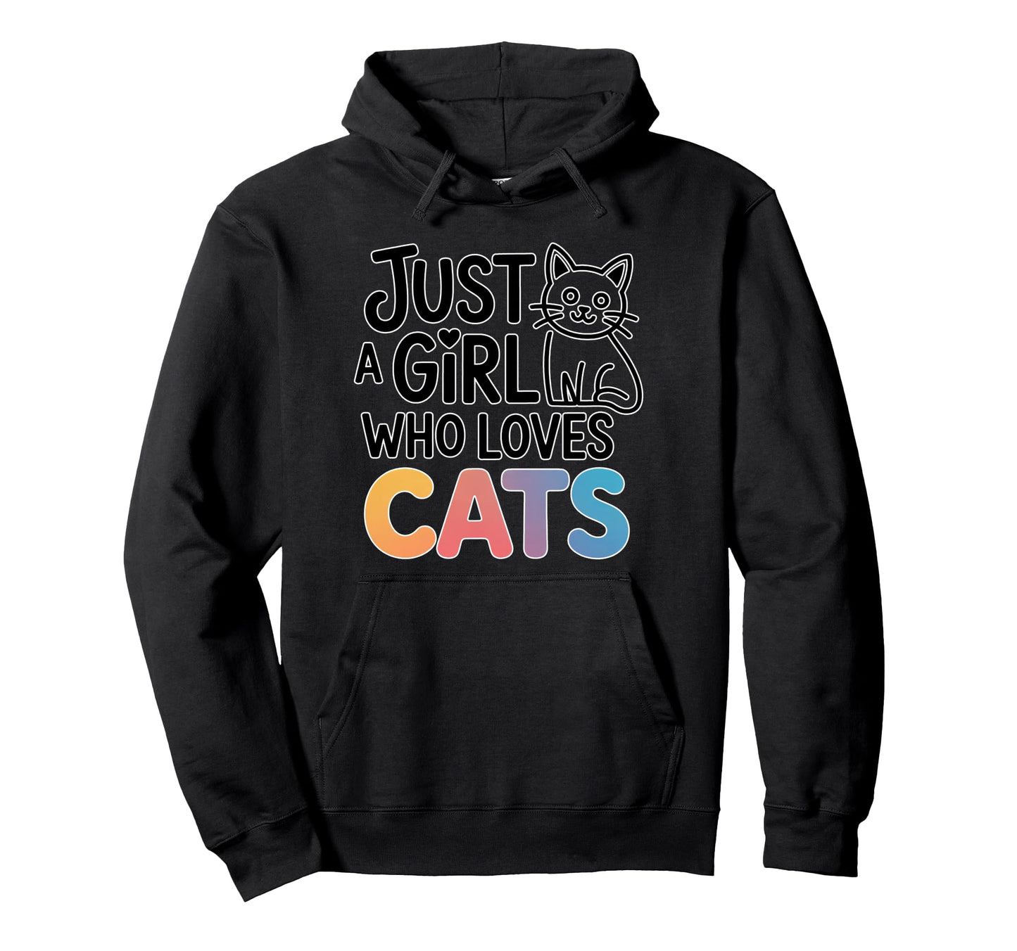 Just Who Loves Cats Hoodie - Minimalist Print Men Women - T-Shirt, Sweatshirt, Hoodie