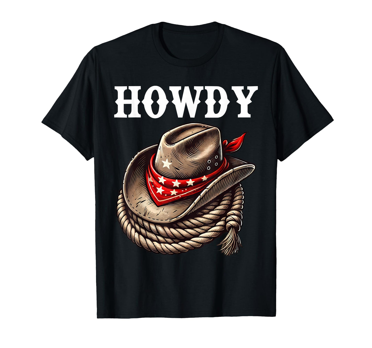Howdy Cowboy Hat Funny Western Rodeo T-Shirt - Custom Art Print for Adults - T-Shirt, Sweatshirt, Hoodie