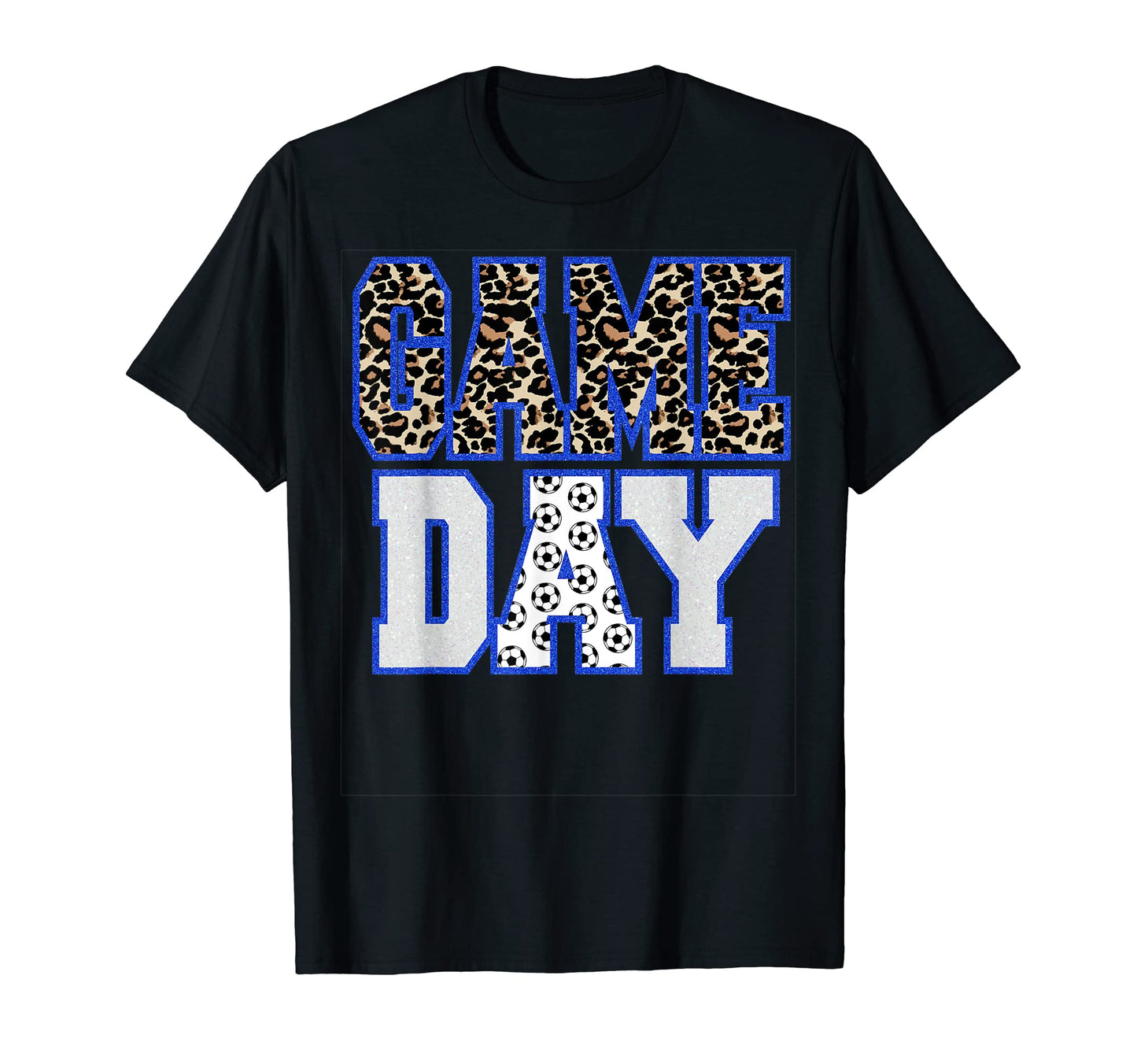 Game Day Soccer Blue Black White T-Shirt - Aesthetic Graphic Men Women - T-Shirt, Sweatshirt, Hoodie