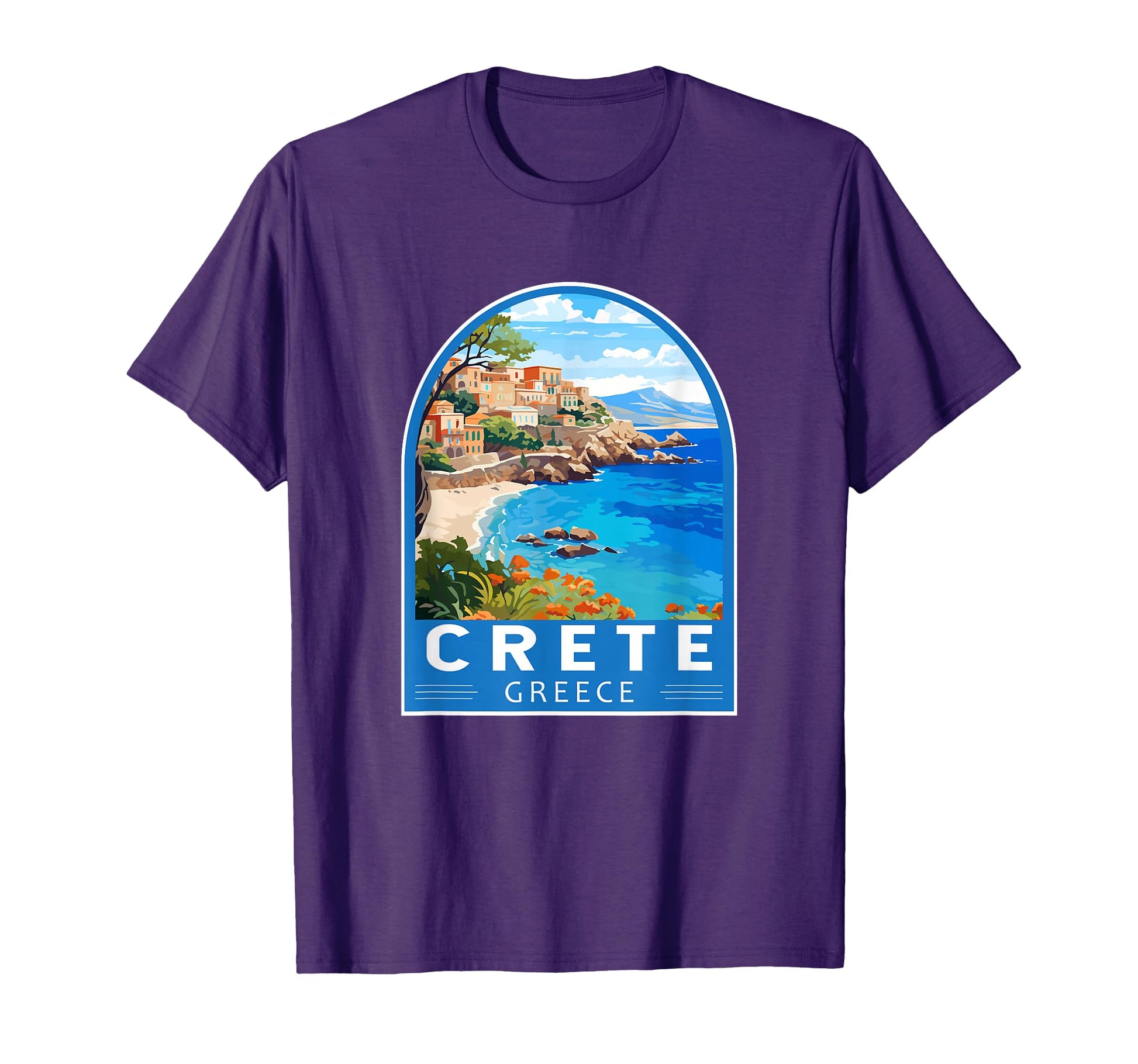 Crete Greece Travel Art Emblem T-Shirt - Trendy Graphic for Adults - T-Shirt, Sweatshirt, Hoodie