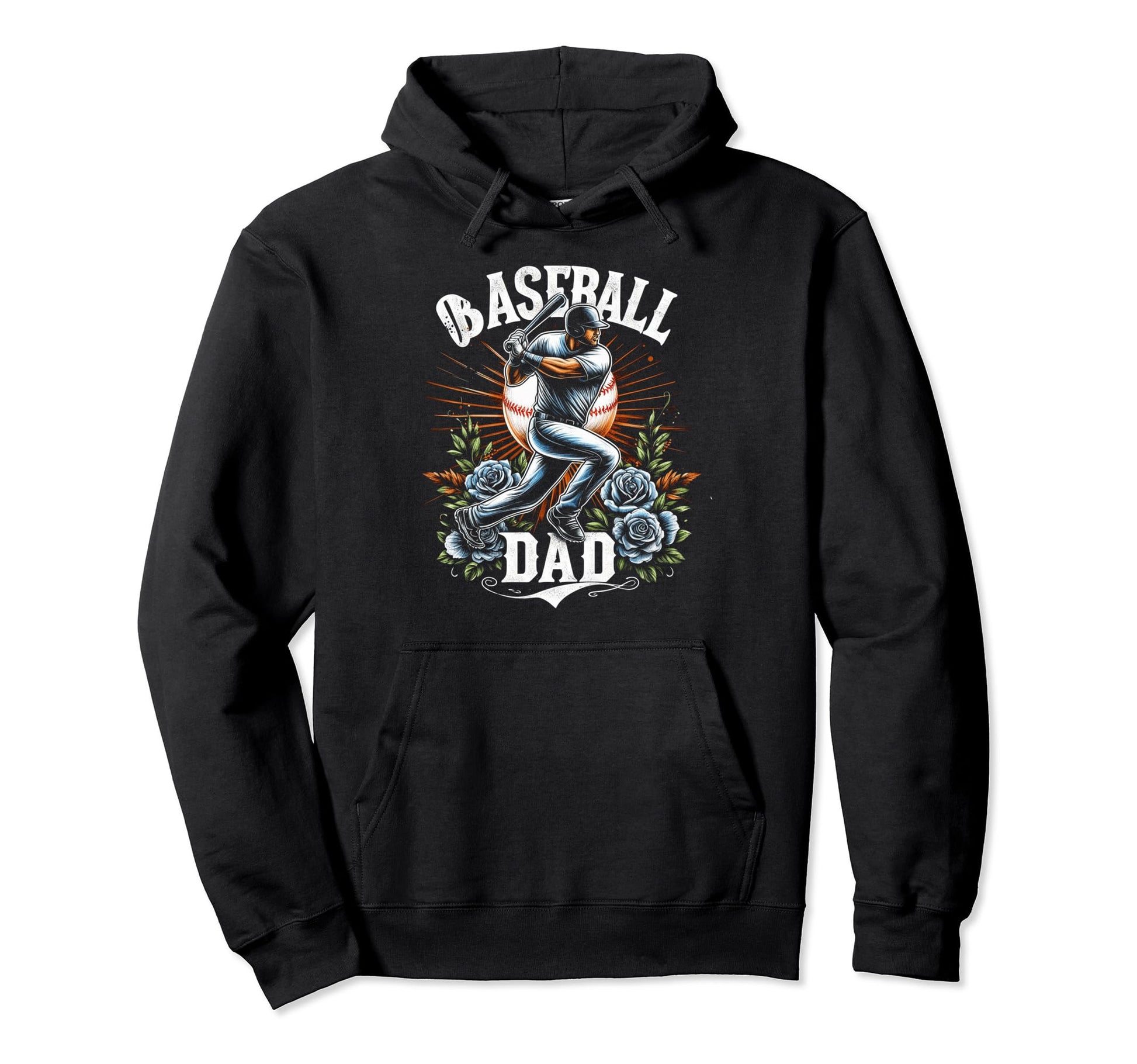 Baseball Dad Fathers Day Hoodie - Streetwear Style for Adults - T-Shirt, Sweatshirt, Hoodie